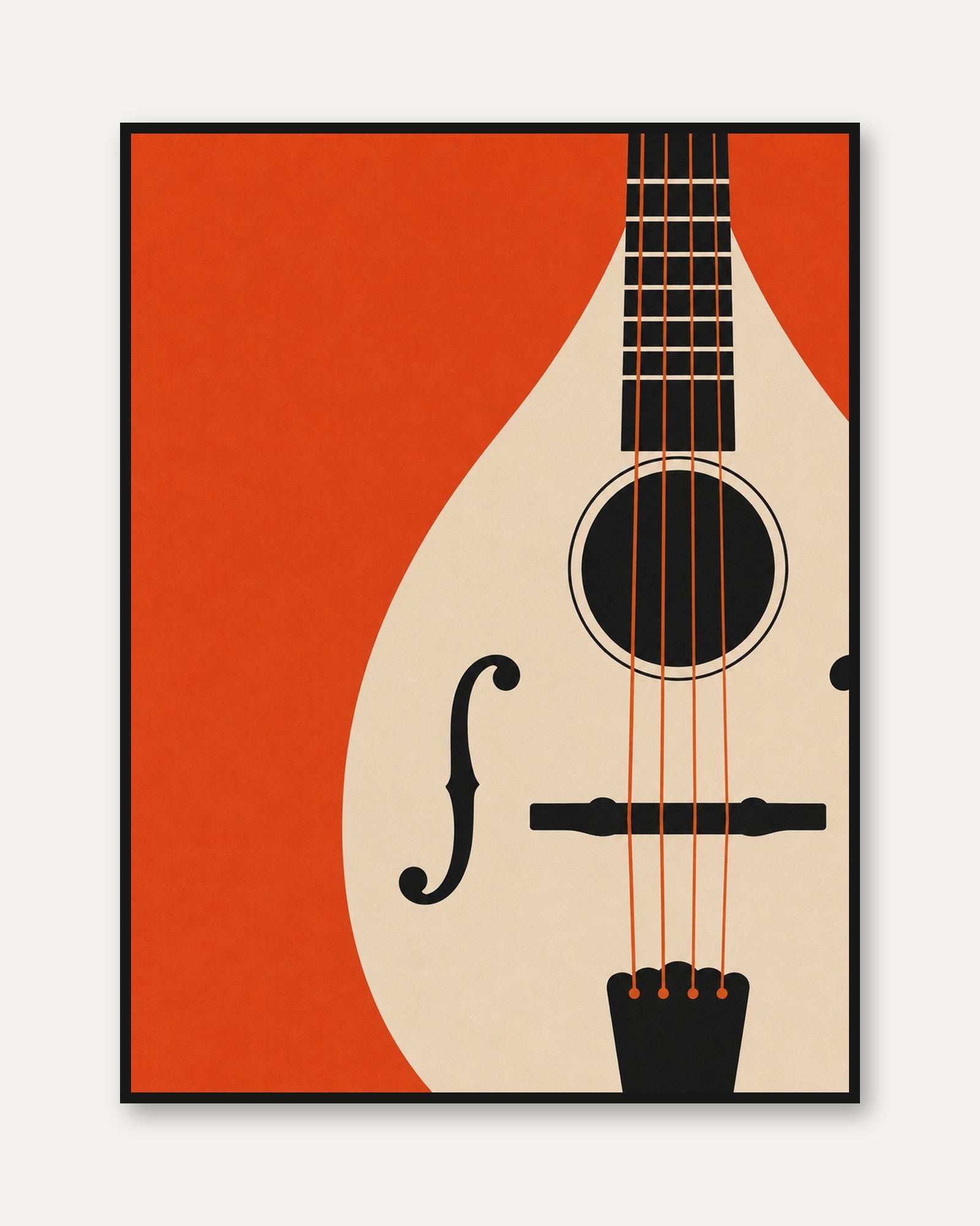 Acoustic Guitar Wall Art – Music Room Decor - framed