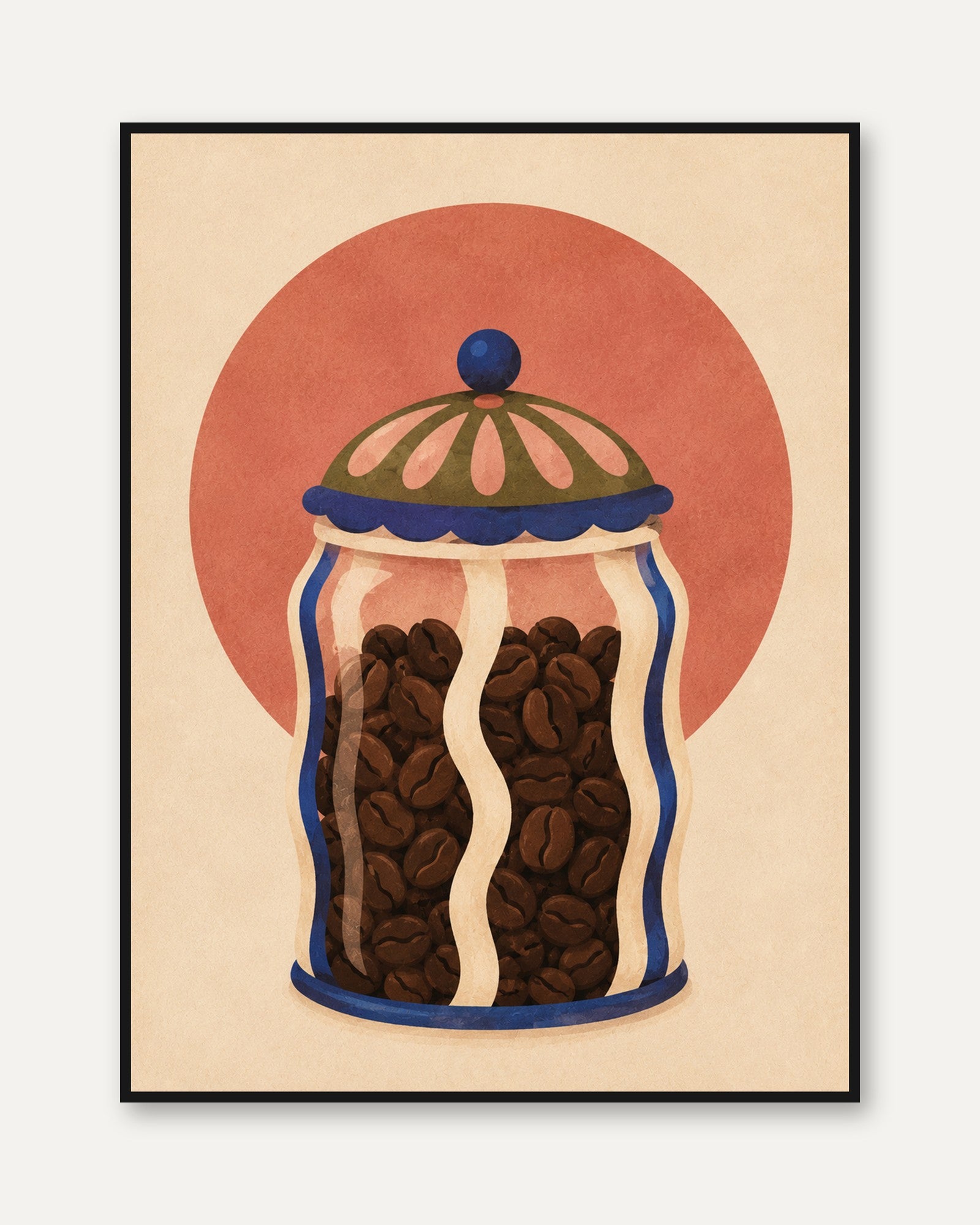 Retro Coffee Jar Print - framed