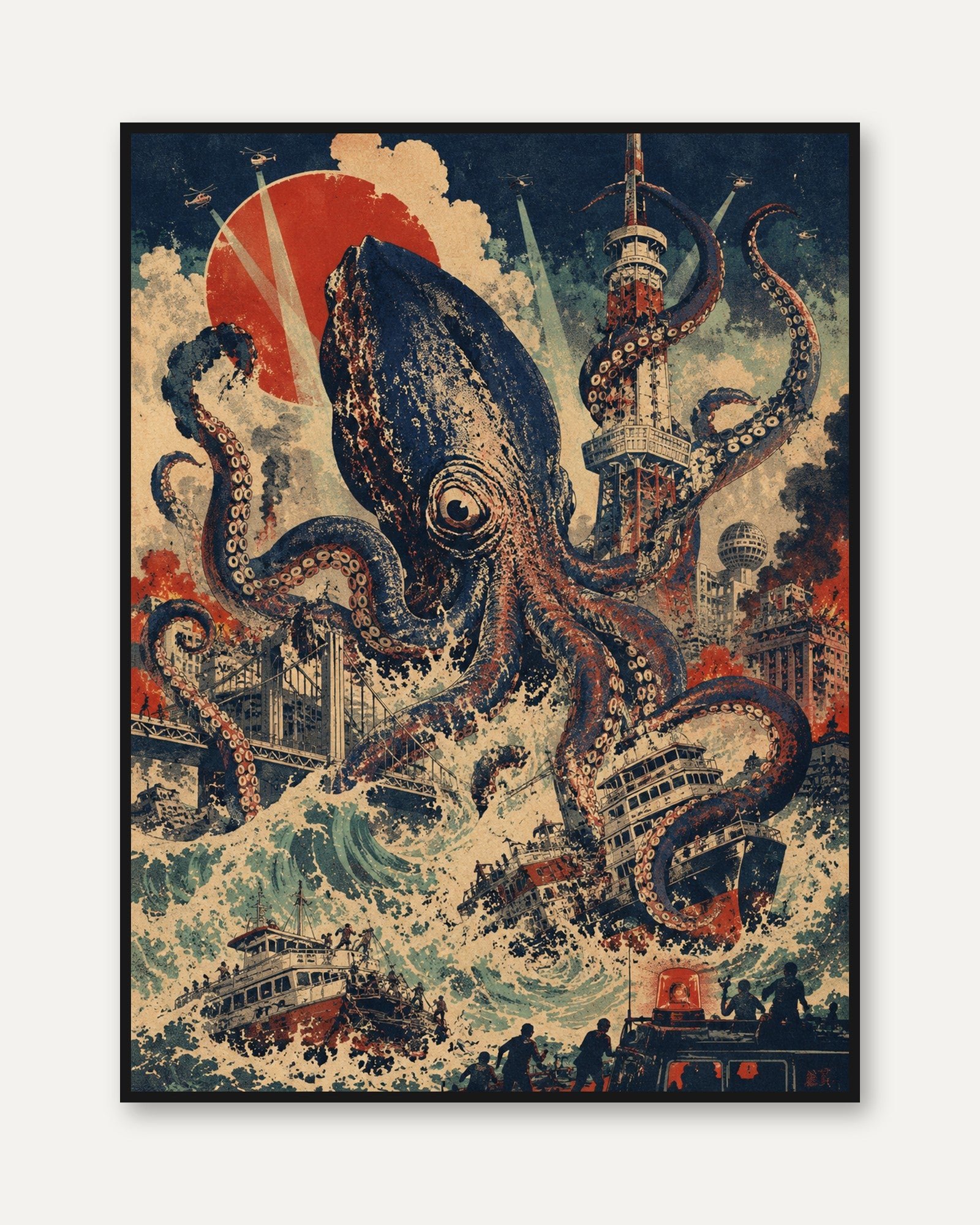 Giant Octopus Wall Art - framed