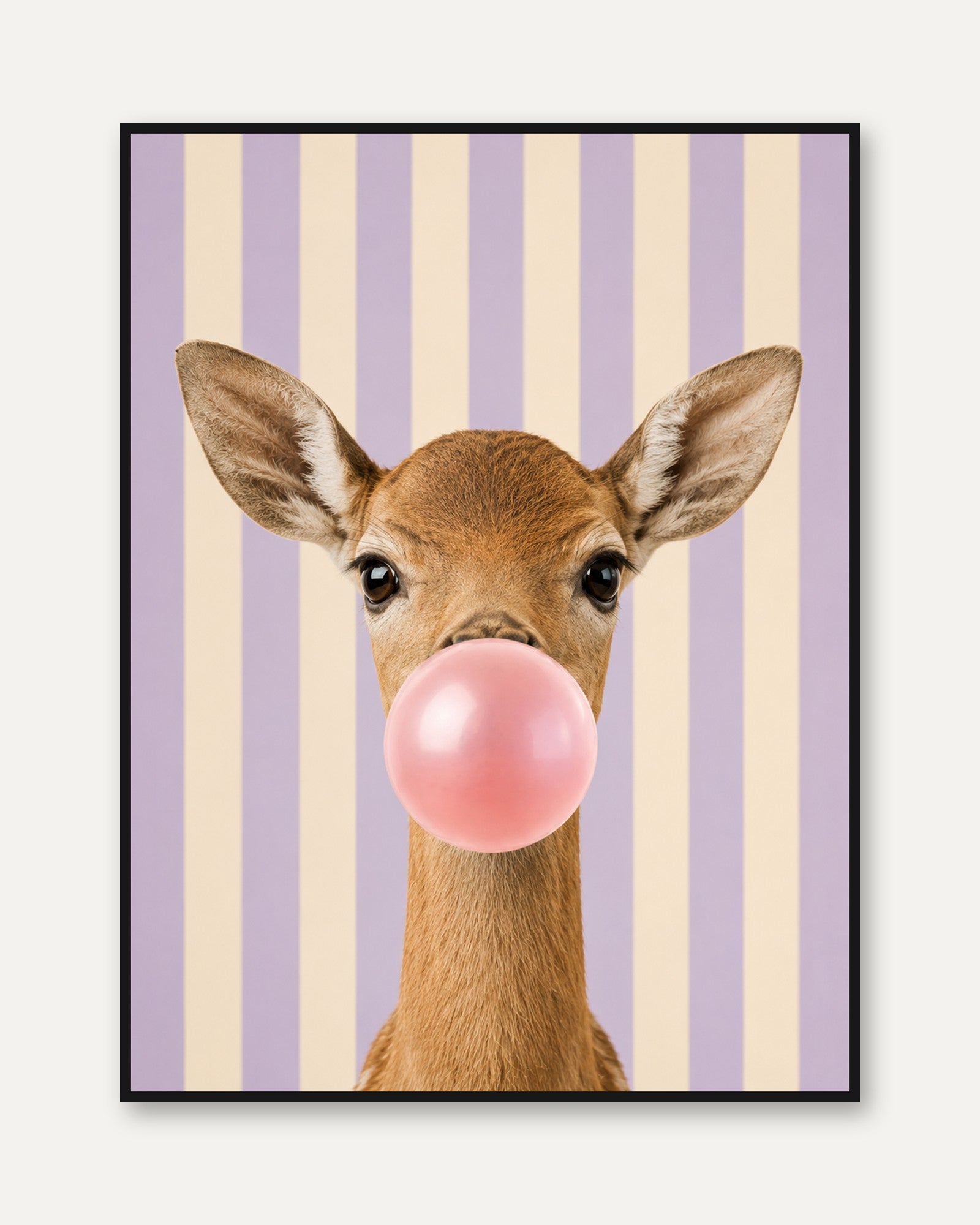 Deer Bubble Gum Print - framed