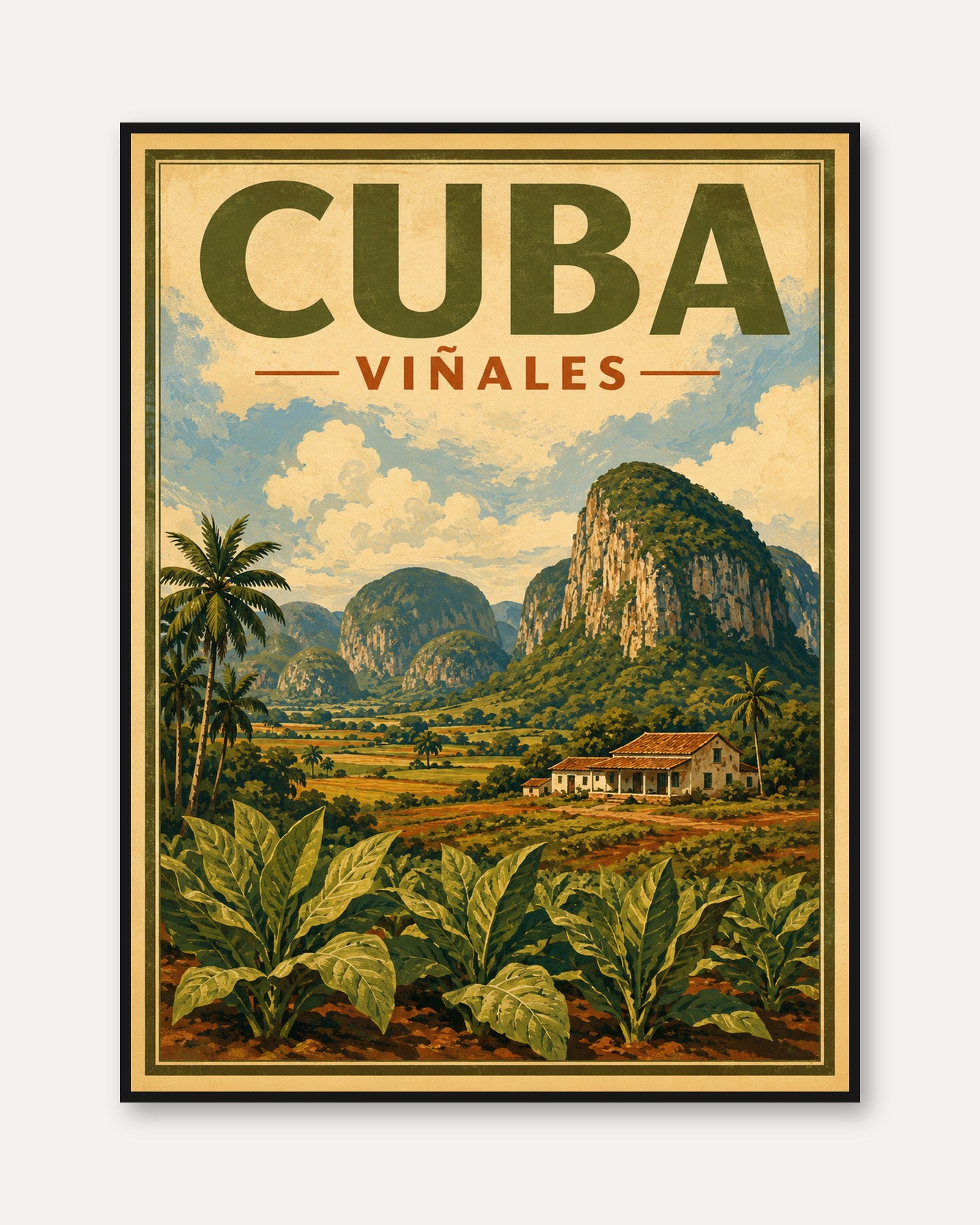Vintage Travel Poster – Cuba Wall Art - framed