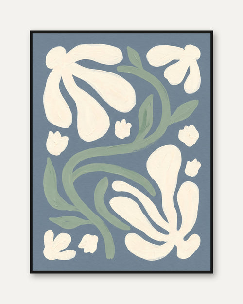 Abstract Floral Art Print - framed