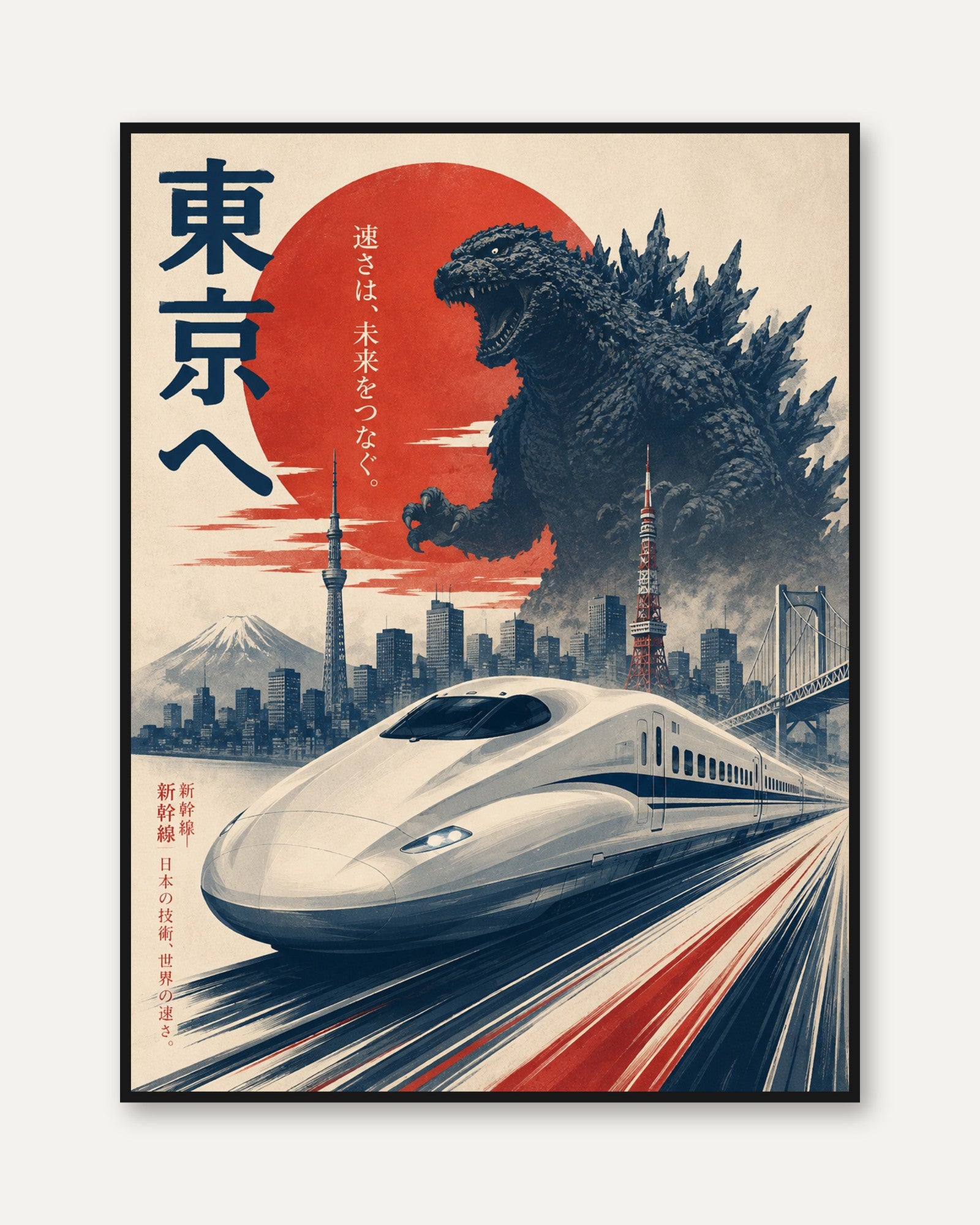 Tokyo Travel Poster – Japanese Art Print - framed