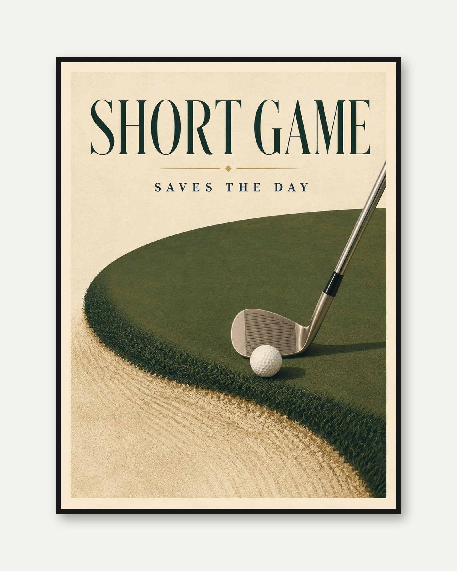Vintage Golf Print – Mid-Century Sports Poster - framed