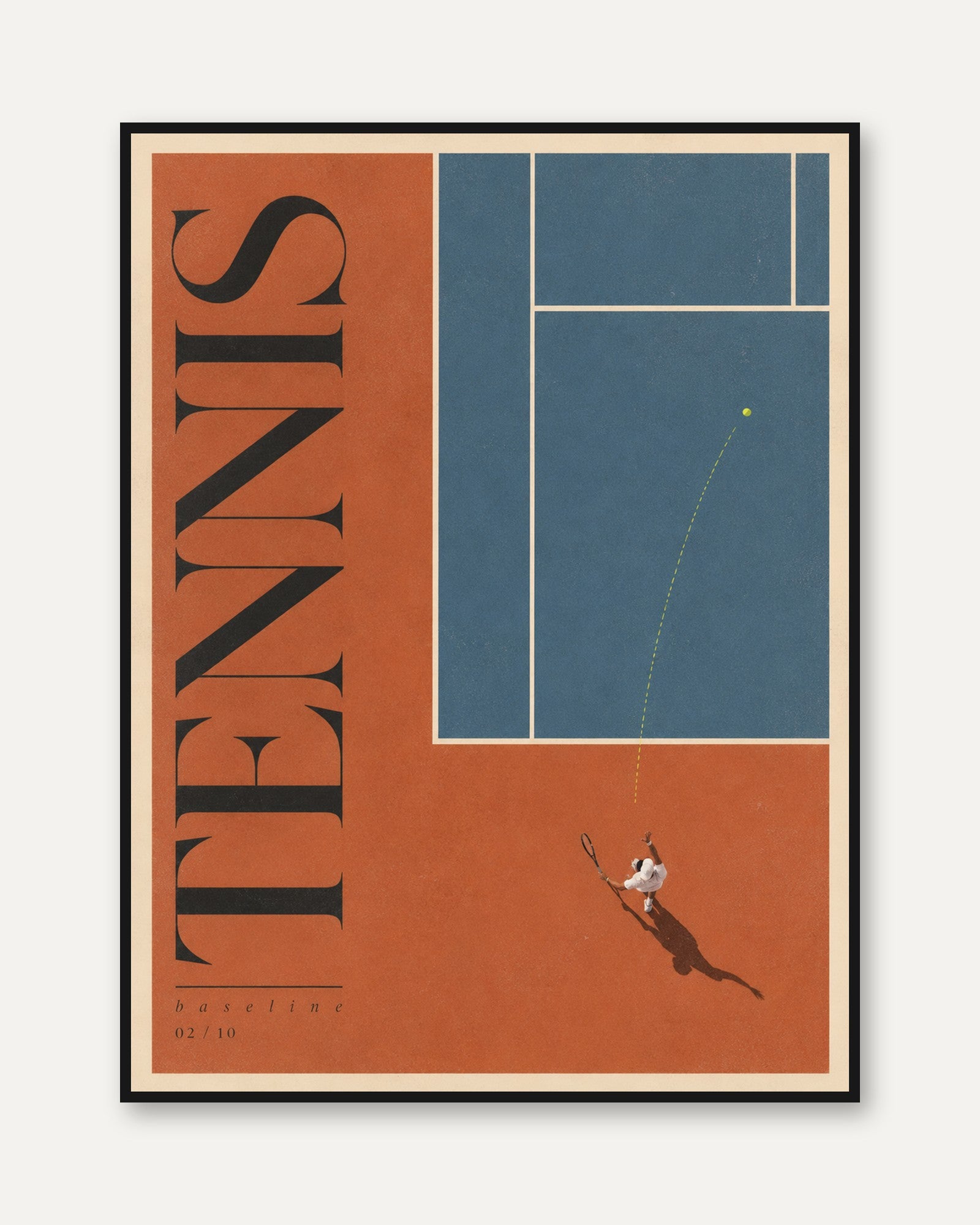 Tennis Wall Art Print: Mid-Century Modern Style - framed