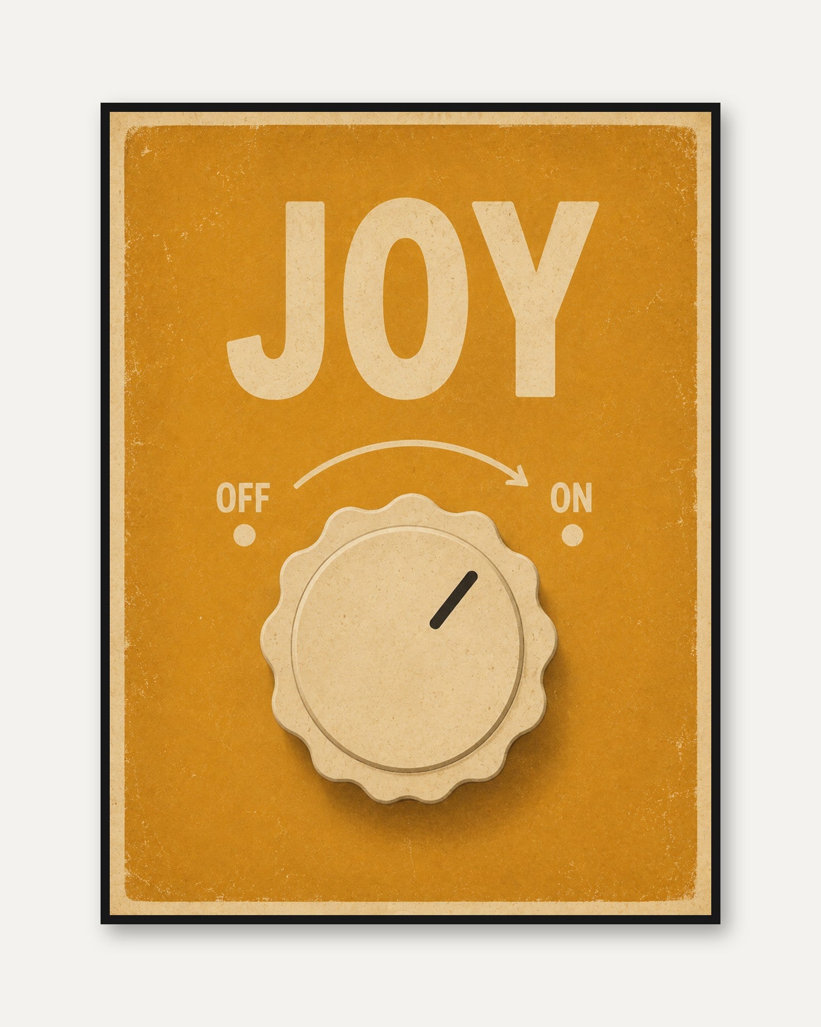 Joy Wall Art – Retro Typography Print - framed