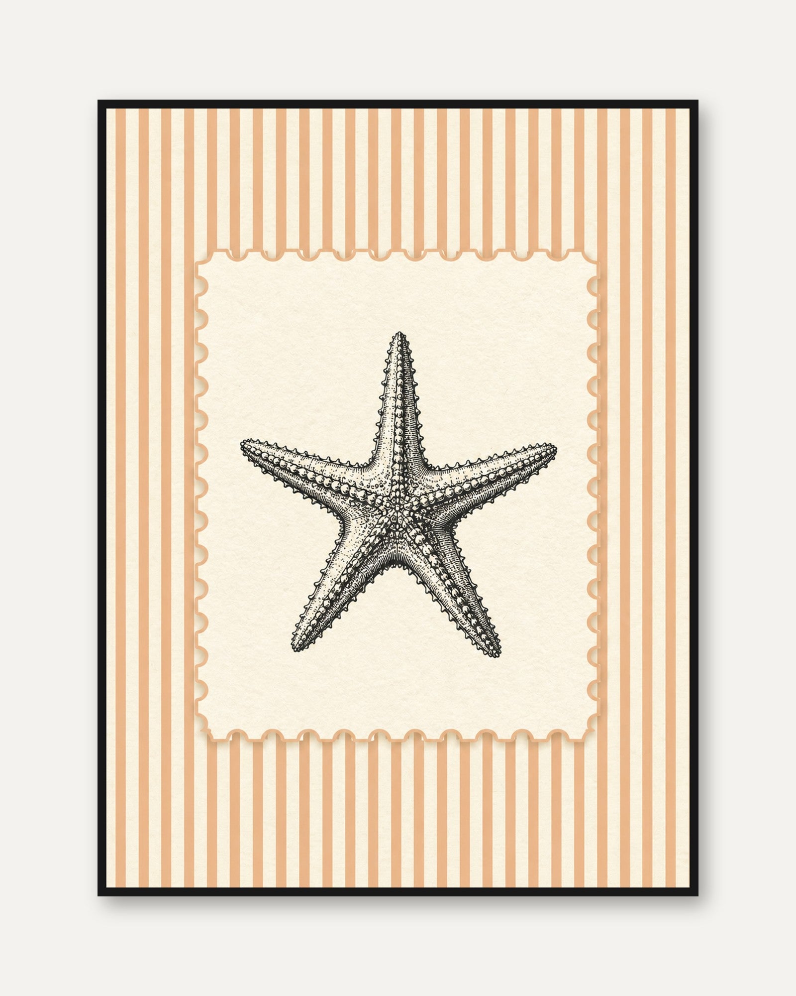 Starfish Wall Art – Coastal Nautical Print - framed