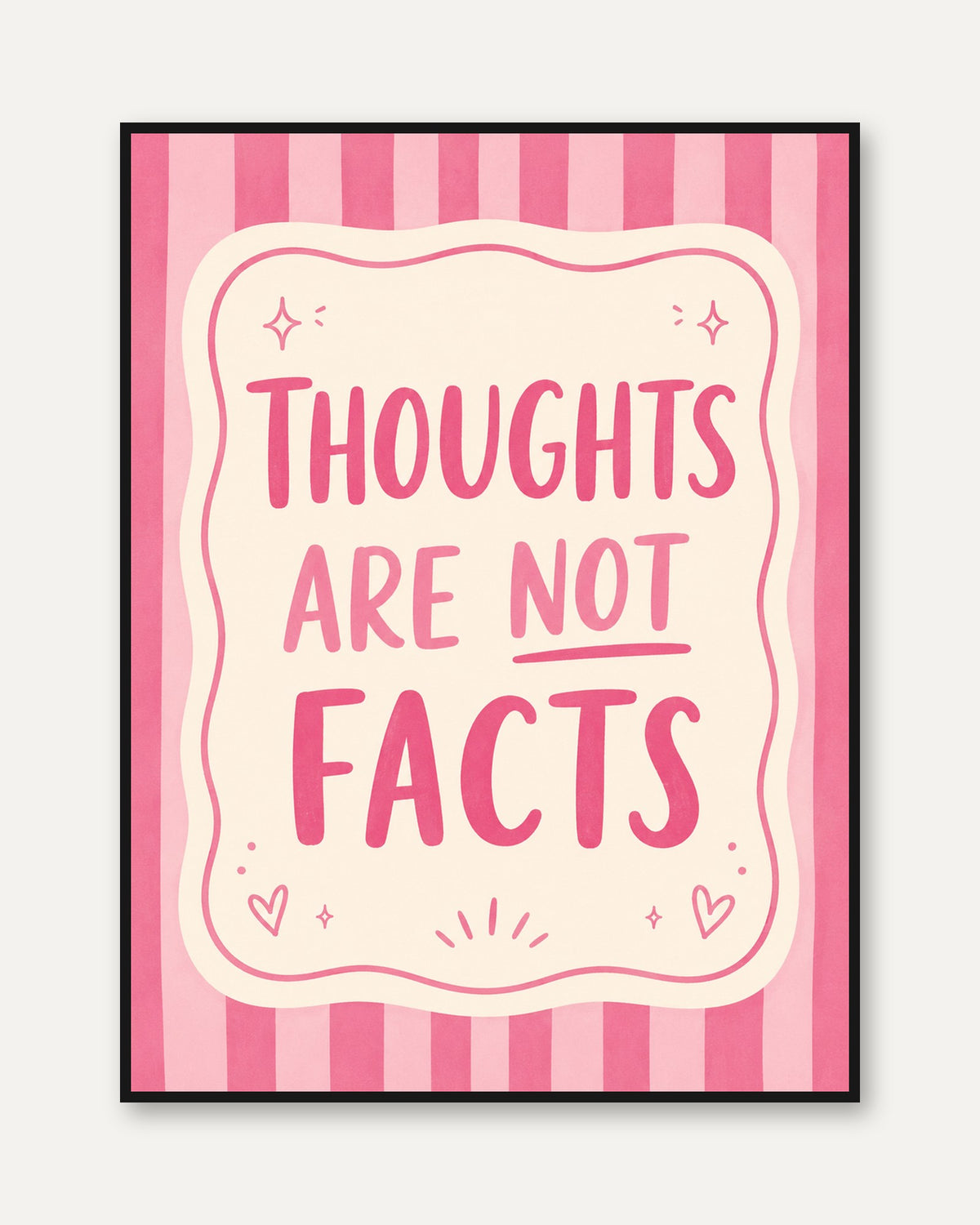 Mental Health Print – Bold Typography Poster - framed