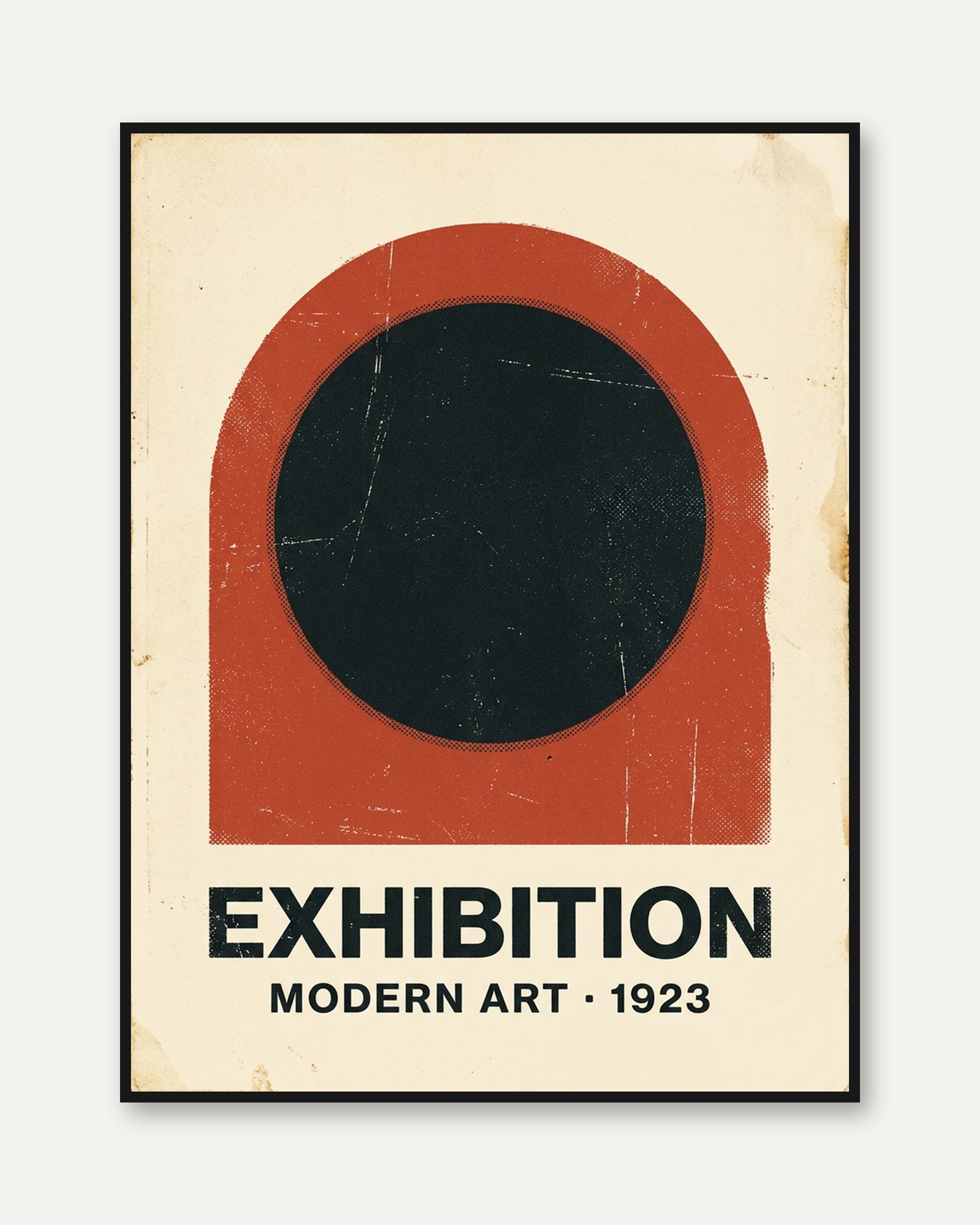 Exhibition Modern Art 1923 Poster: Bauhaus Geometric Design - framed
