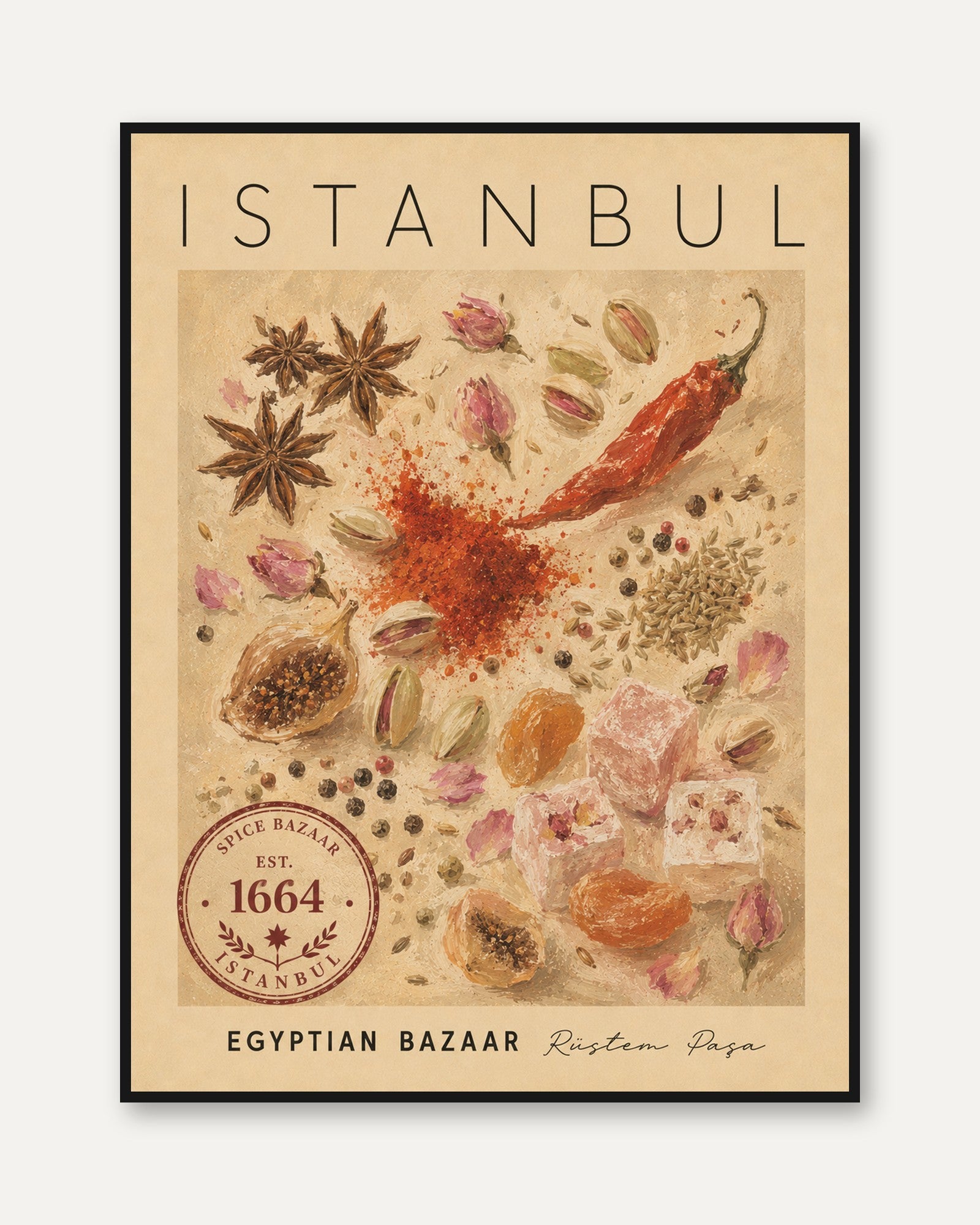 Istanbul Travel Poster - framed