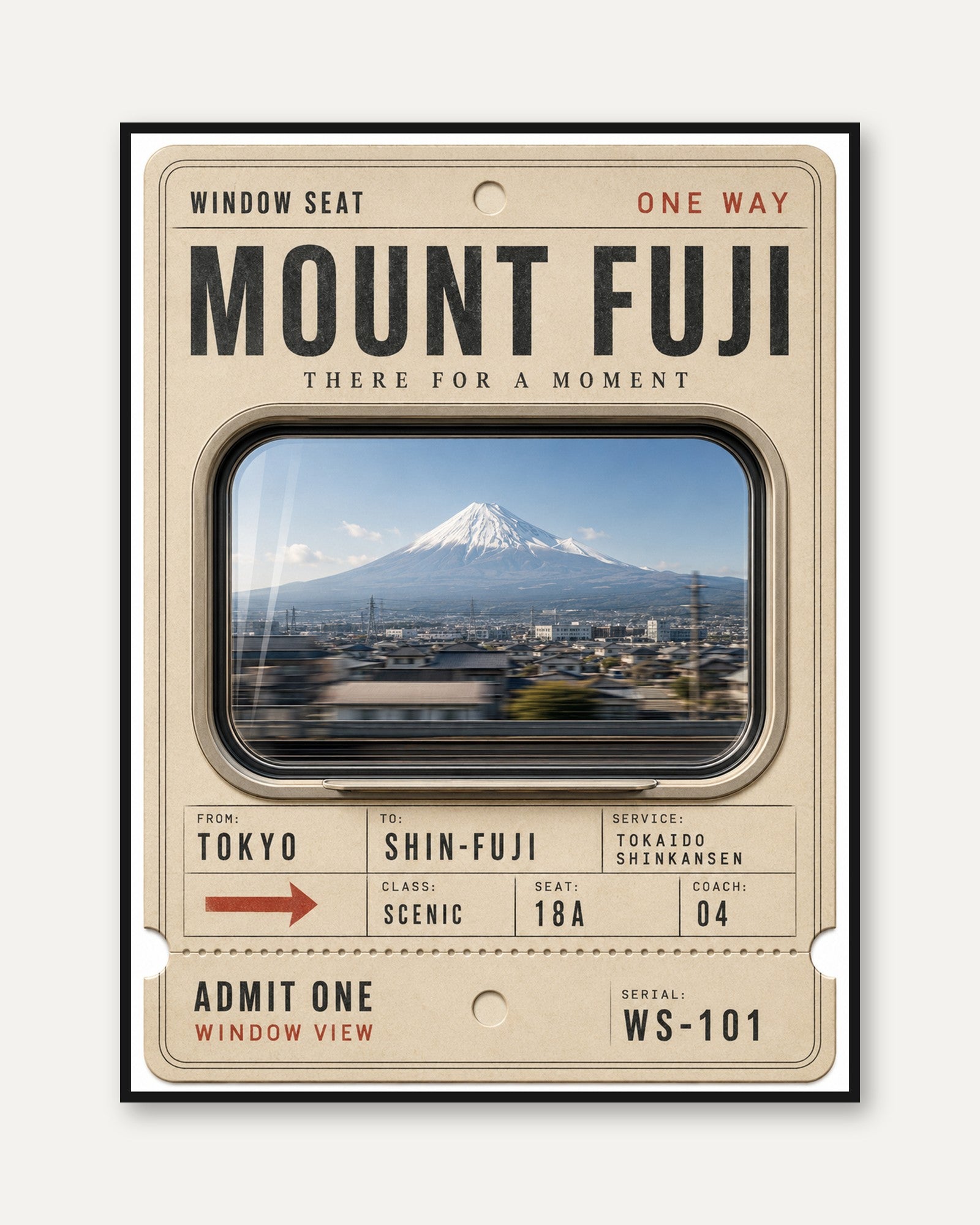 Mount Fuji Travel Poster - framed