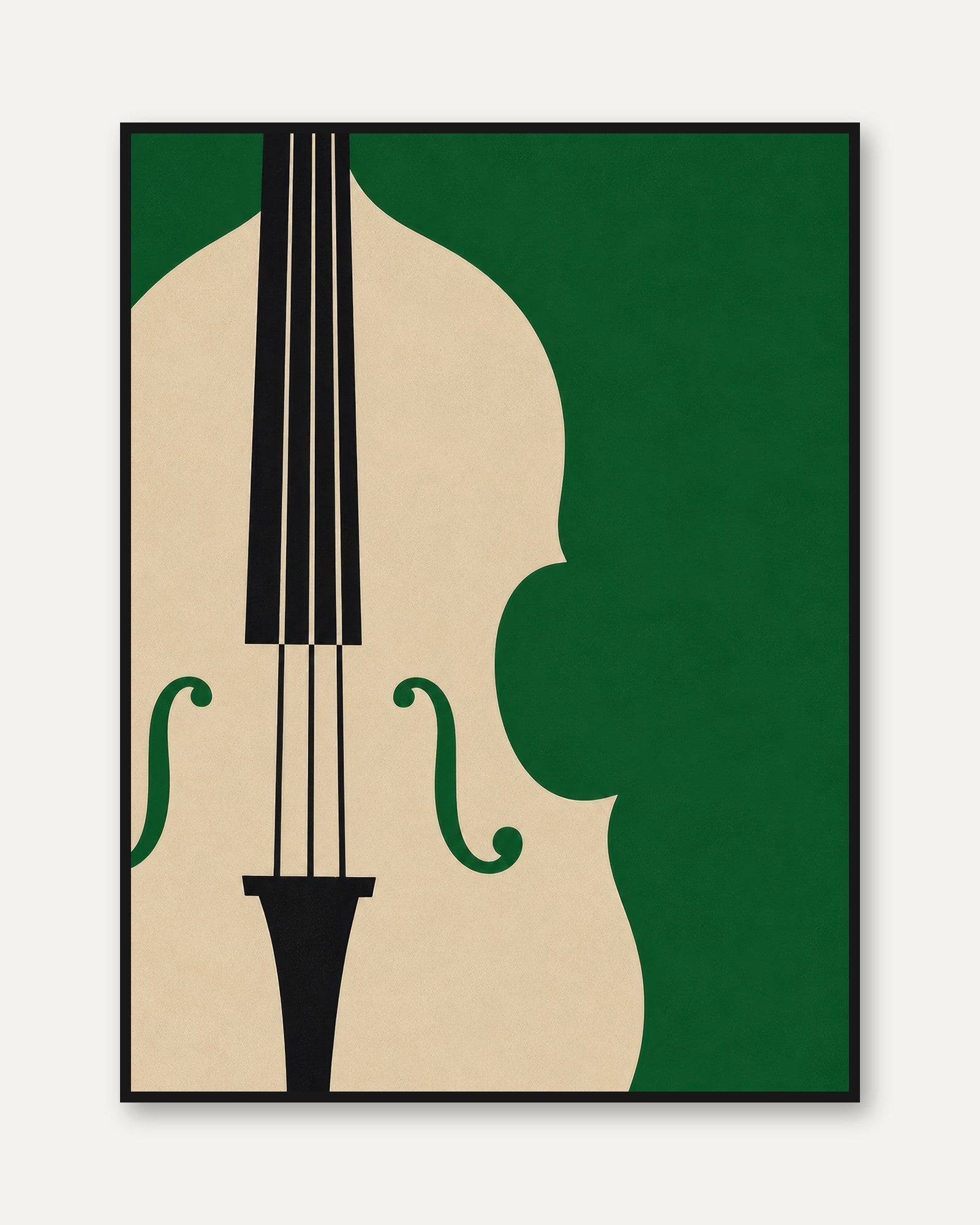Cello Art Print — Minimalist String Instrument Illustration - framed