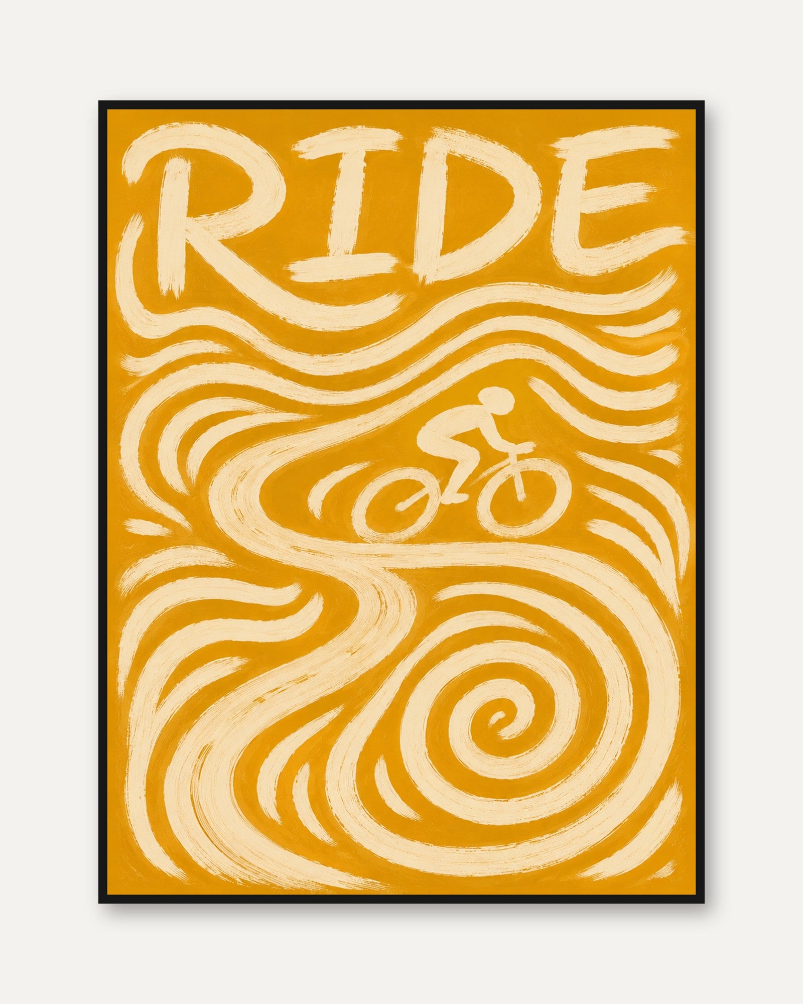 Bicycle Wall Art – Ride Poster - framed