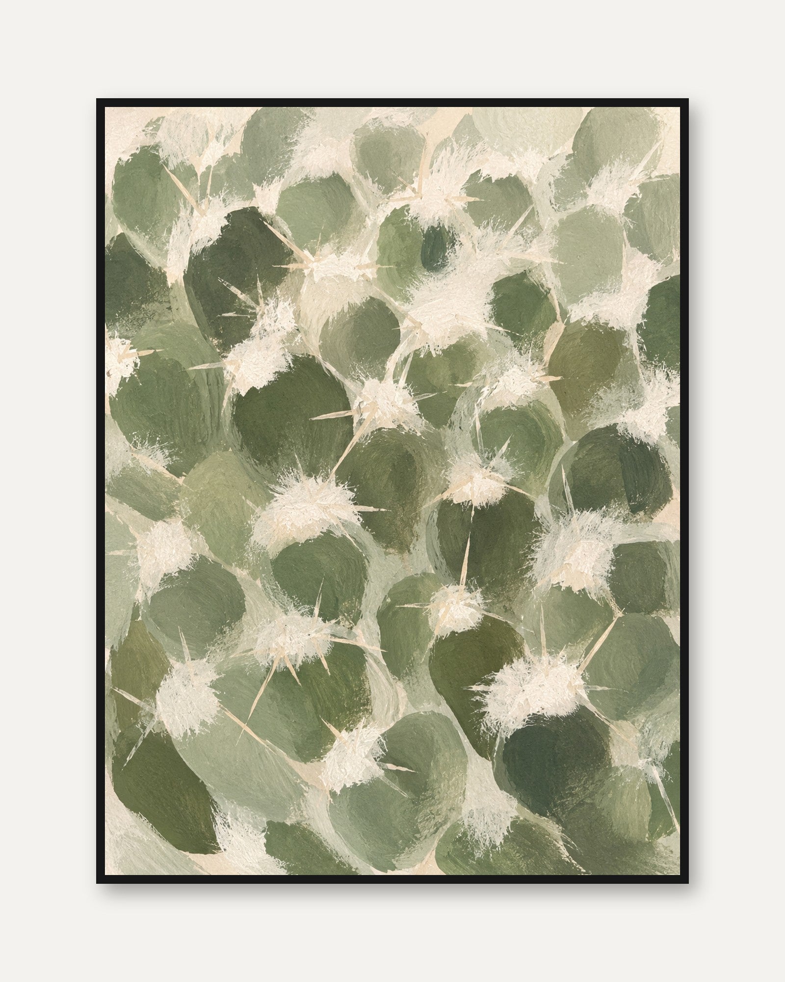 Eucalyptus Leaves Art Print: Abstract Green Botanical Wall Art - framed