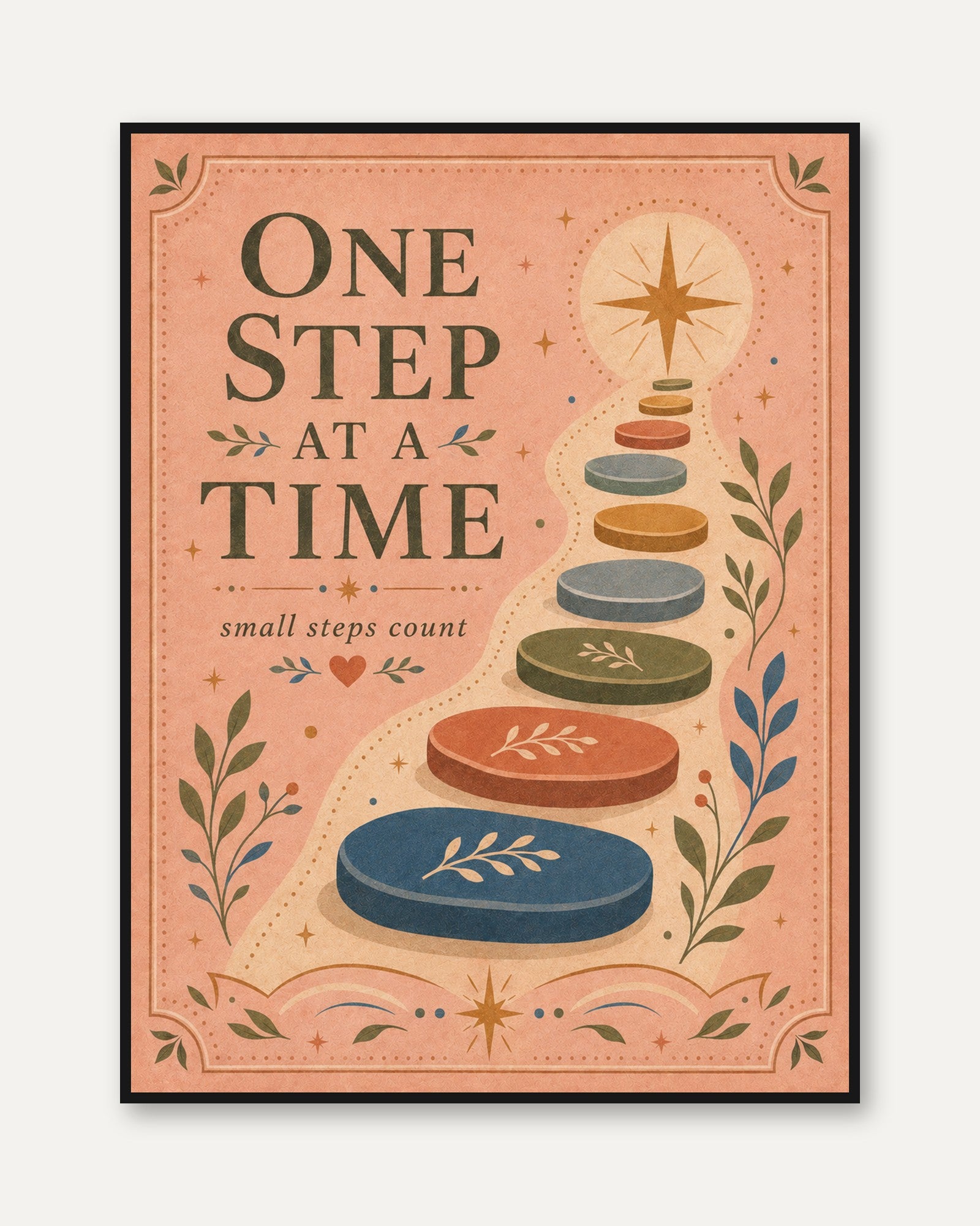 One Step at a Time Print - framed