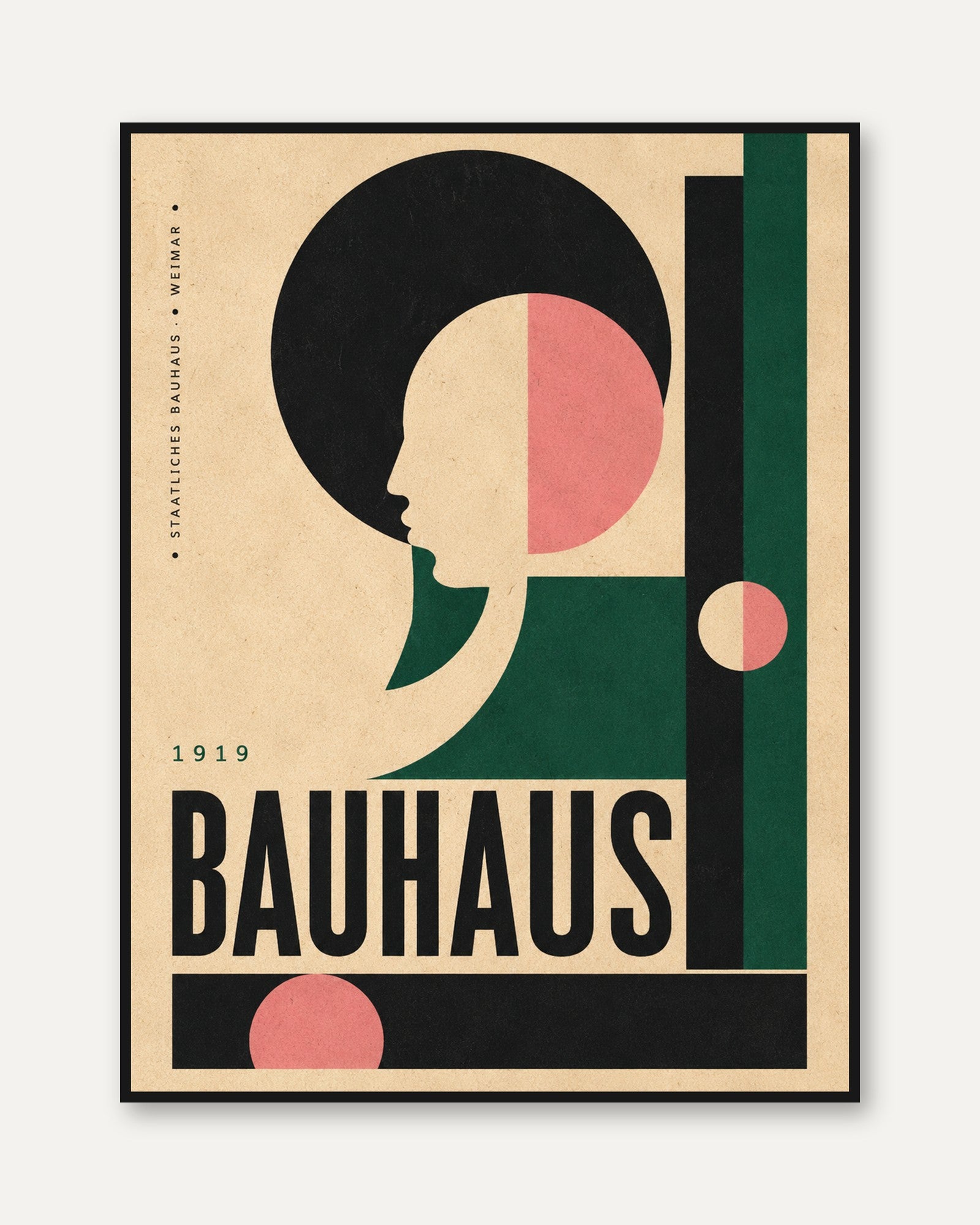 Bauhaus Profile Poster: Geometric Modernist Art Print - framed