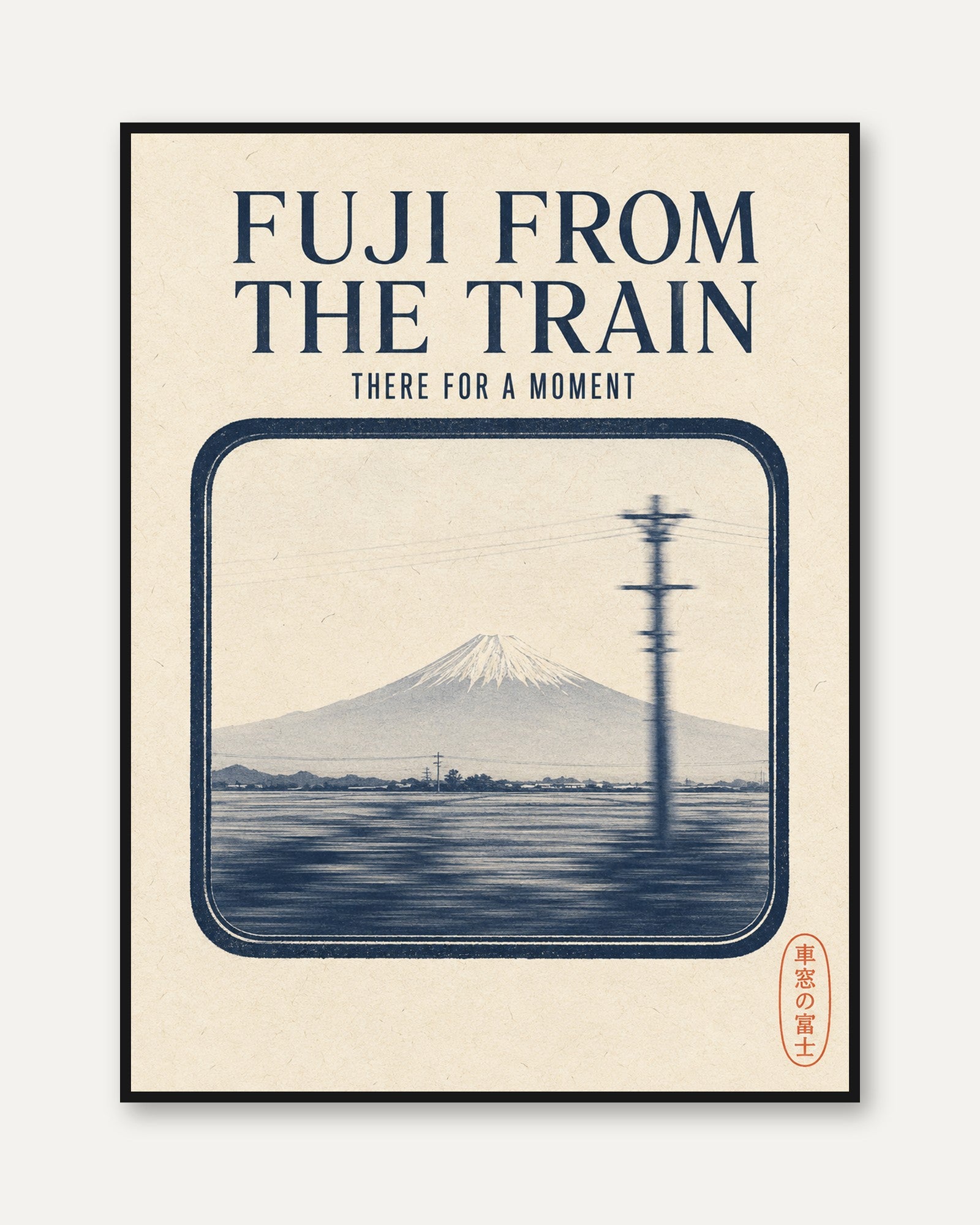 Japan Travel Poster – Mount Fuji Wall Art - framed