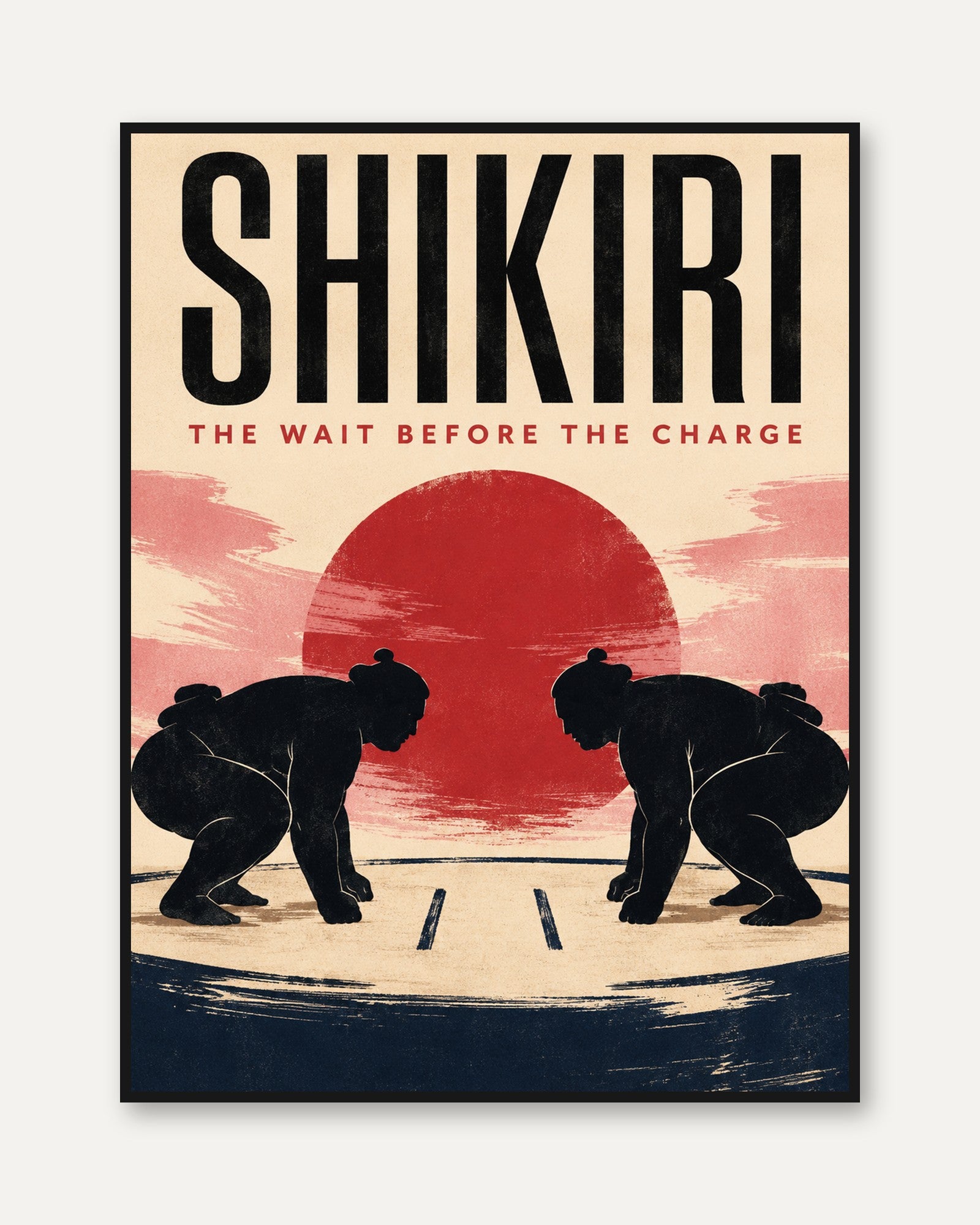 Sumo Wrestling Poster – Japanese Sports Art - framed
