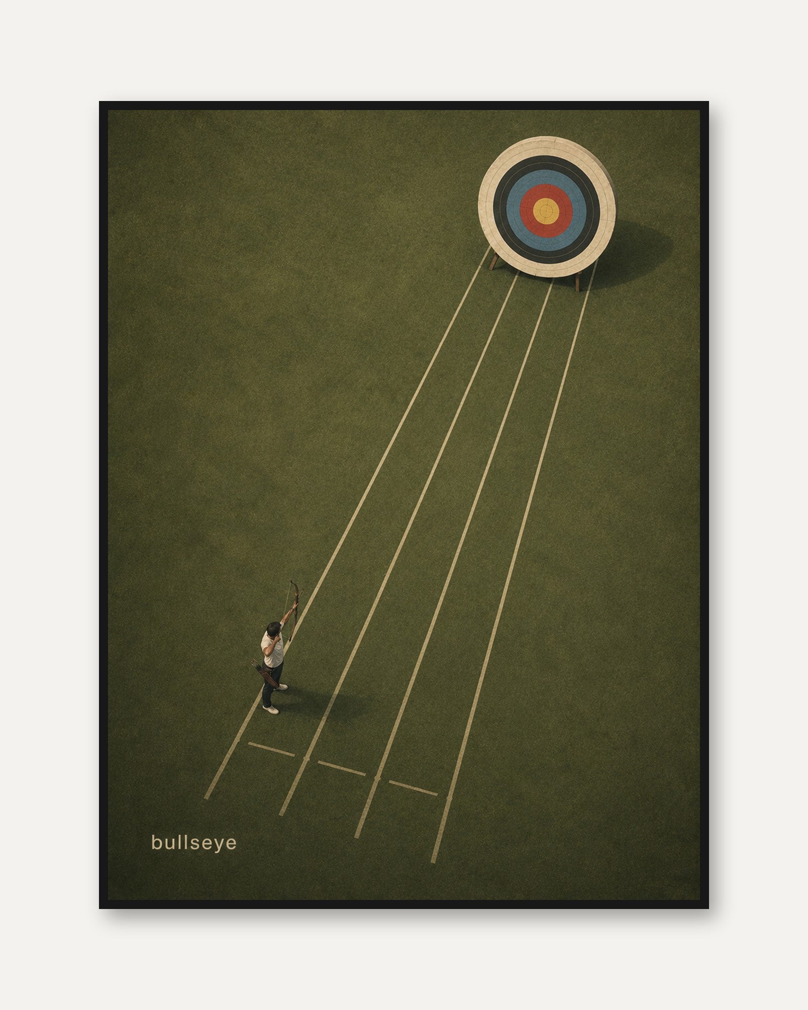 Archery Wall Art – Minimalist Sports Print - framed