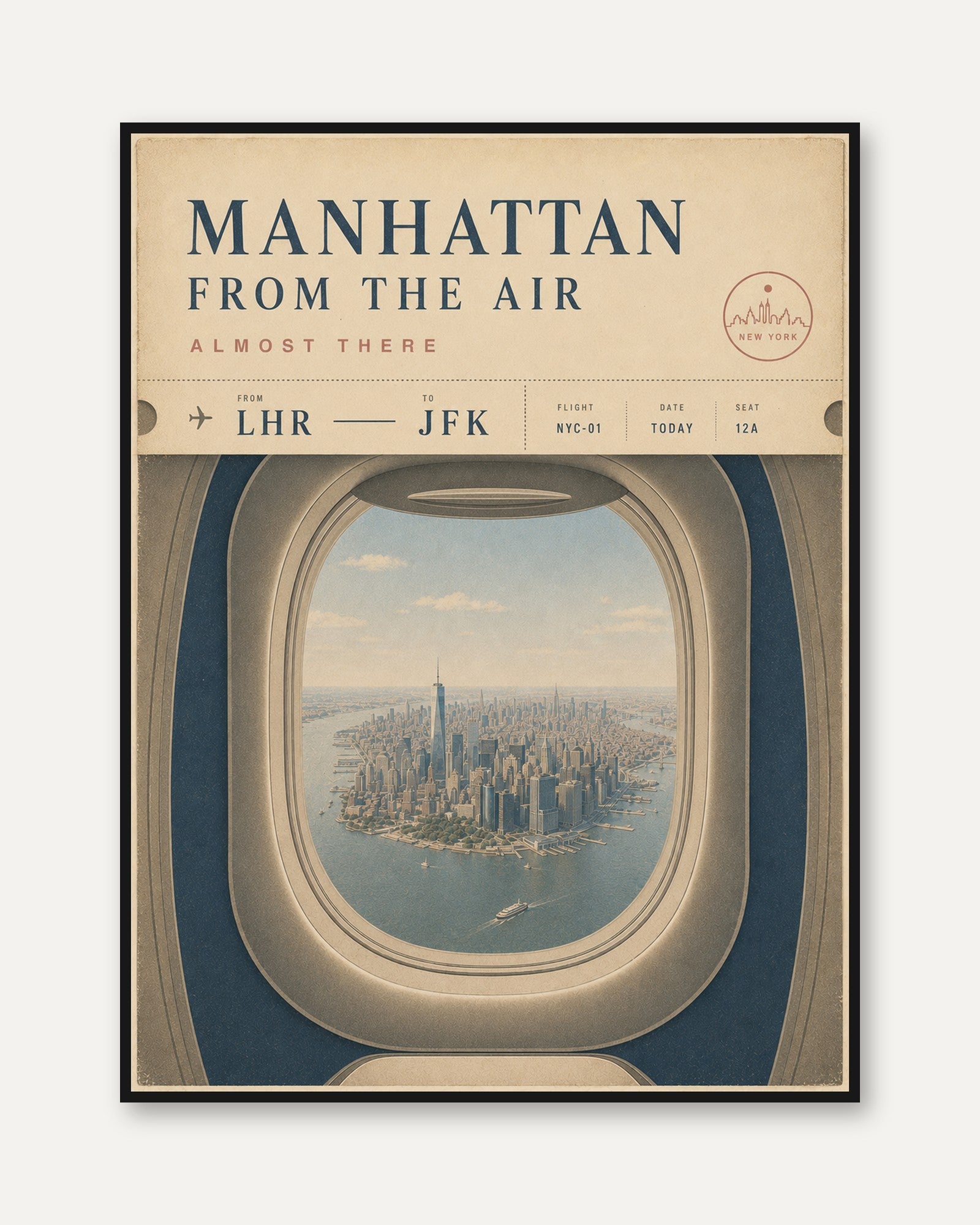 Manhattan Travel Poster - framed
