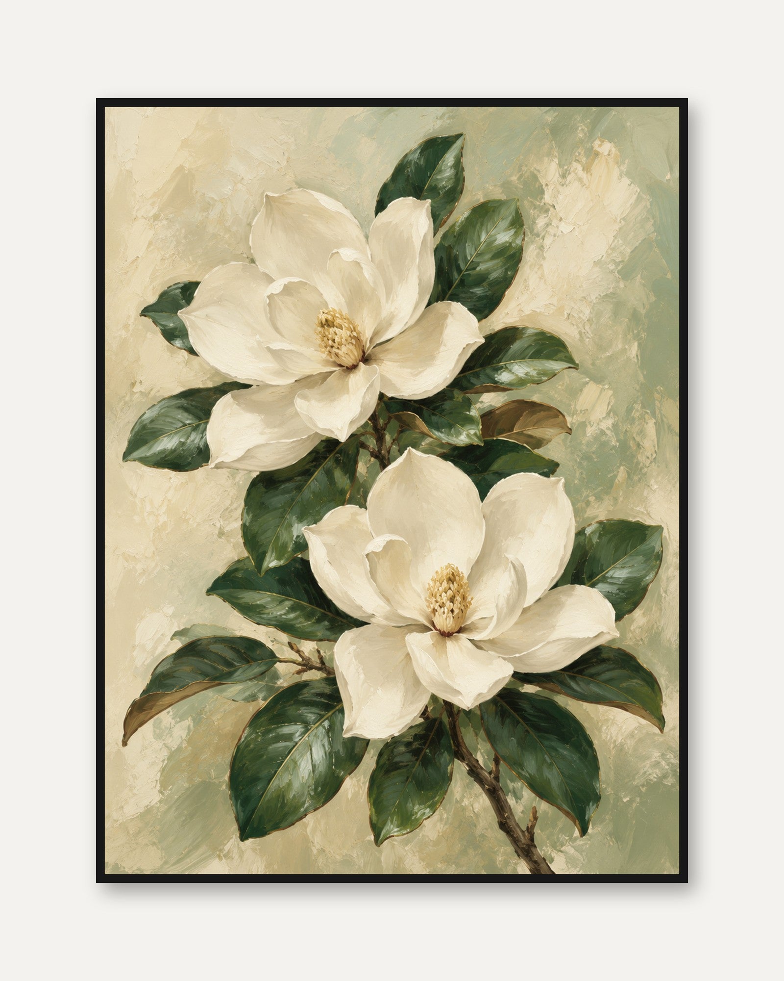 Magnolia Flower Wall Art - framed
