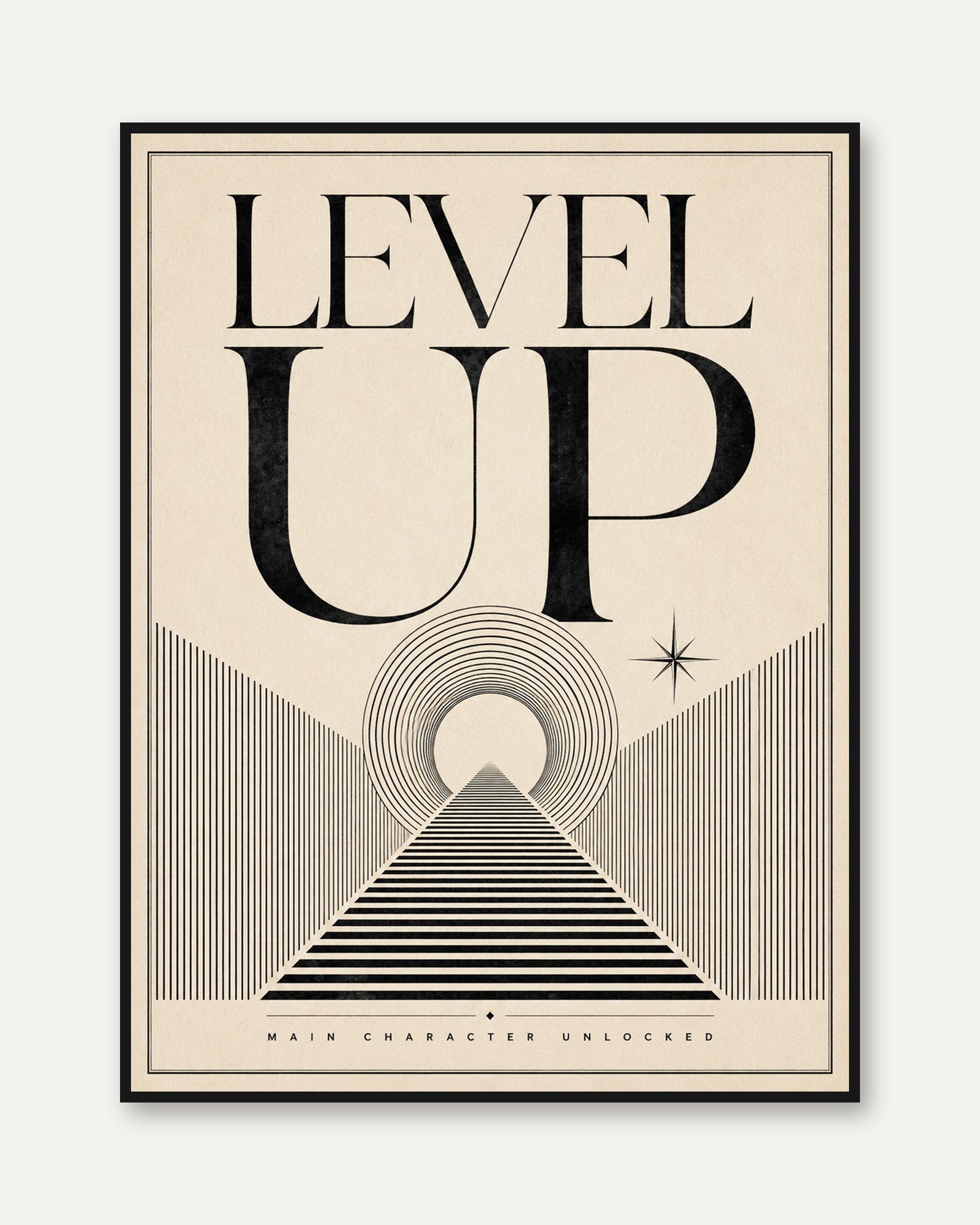 Motivational Wall Art – Level Up Print - framed