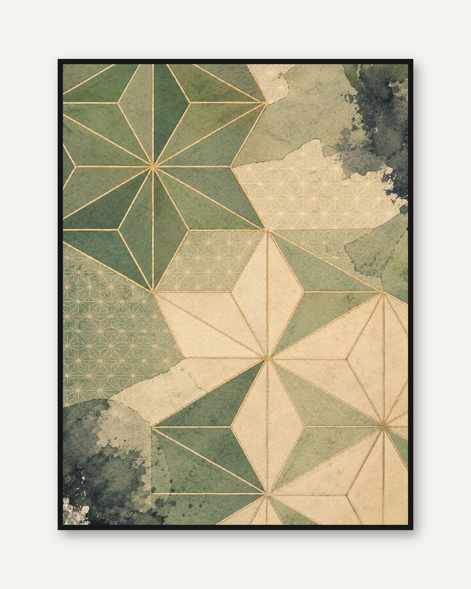 Japanese Abstract Art Print - framed