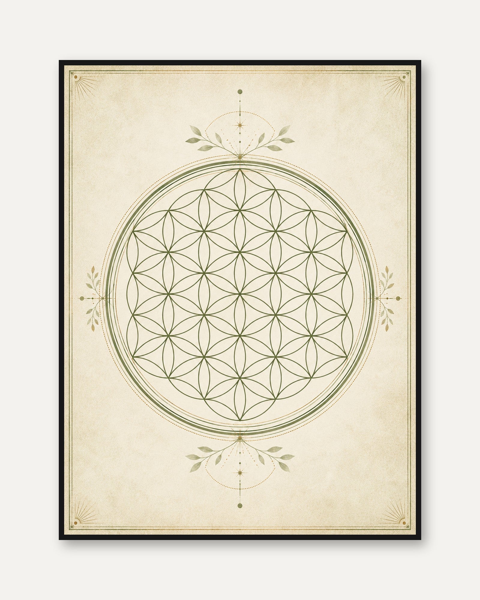 Meditation Wall Decor Flower of Life Mandala - framed