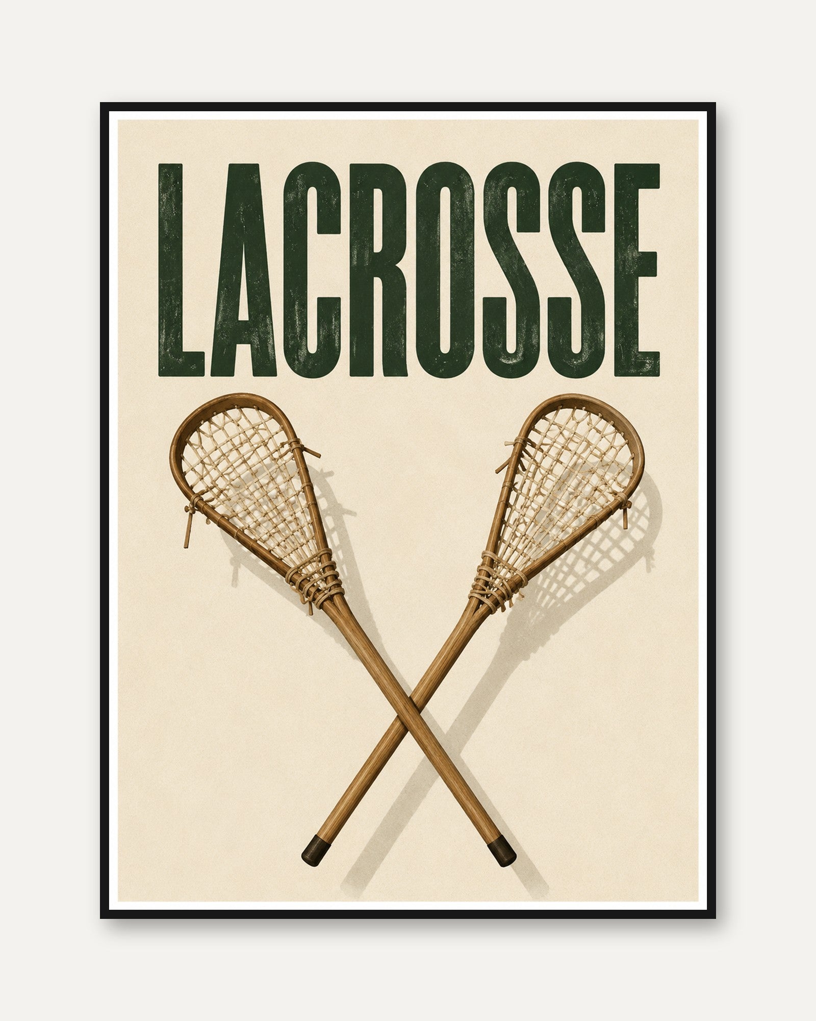 Lacrosse Wall Art – Vintage Sports Print - framed