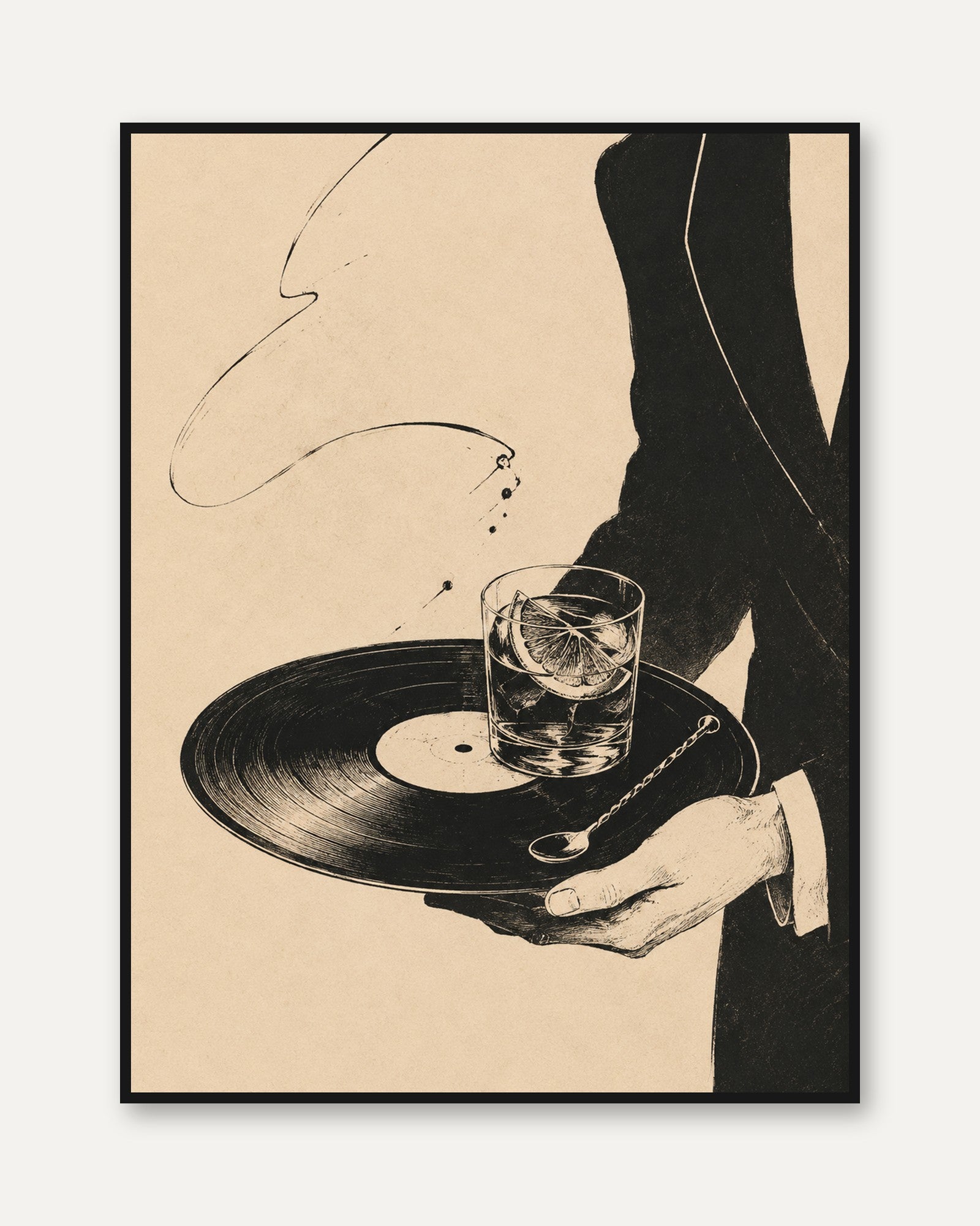 Vinyl Record Wall Art – Music Lover Print - framed