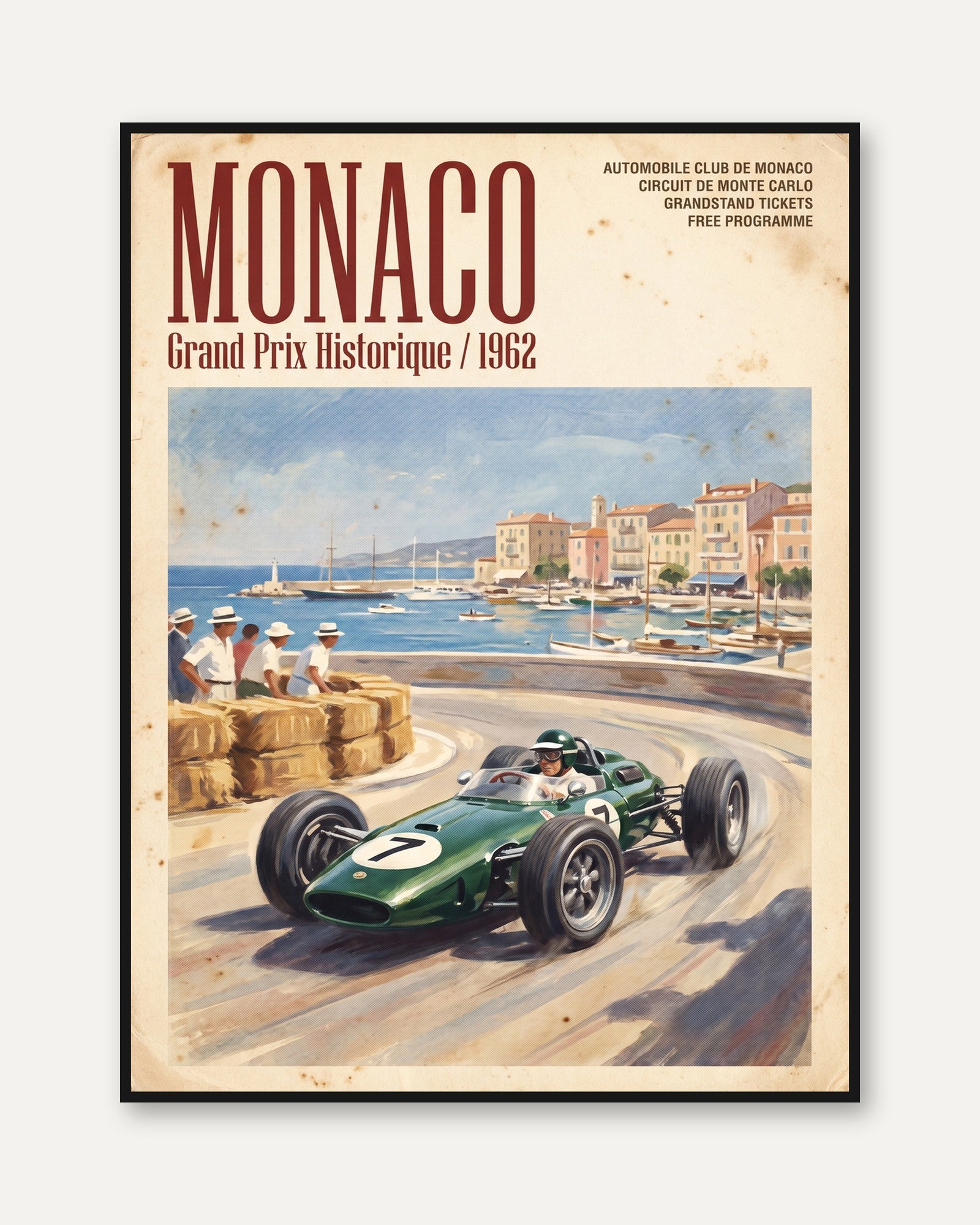 Vintage Racing Poster - framed