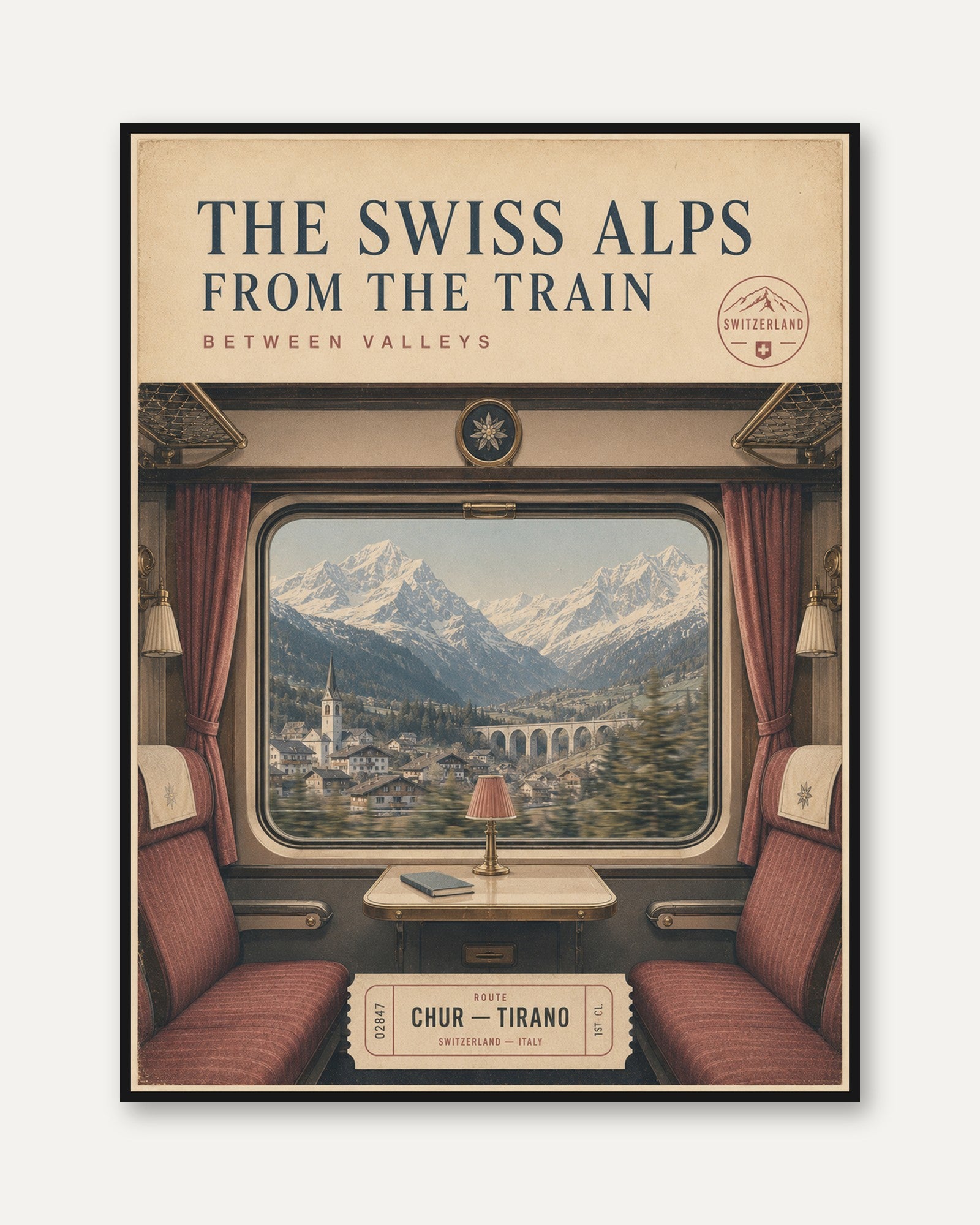 Switzerland Travel Poster - framed