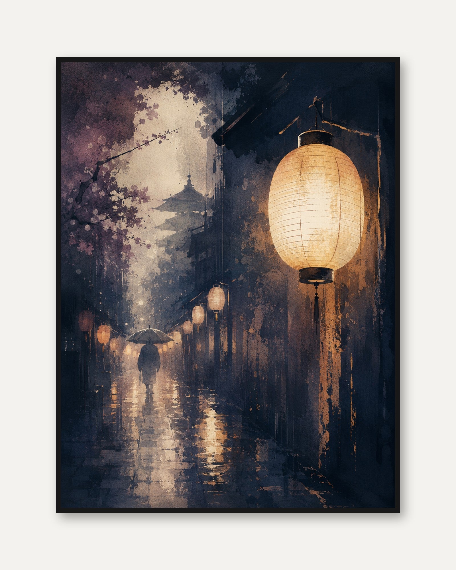 Japanese Lantern Wall Art - framed