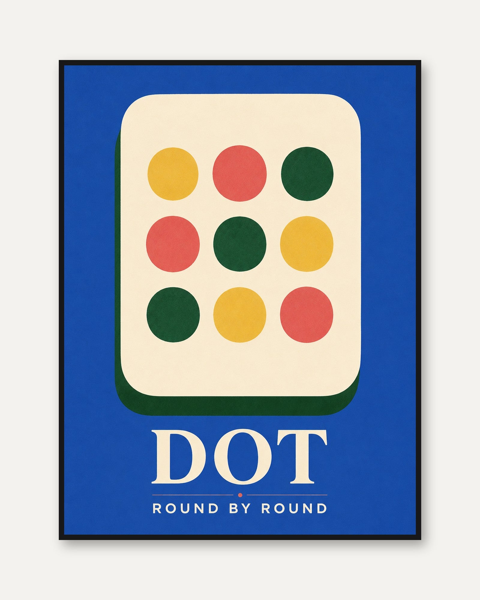 Geometric Wall Art – Colorful Dots Print - framed
