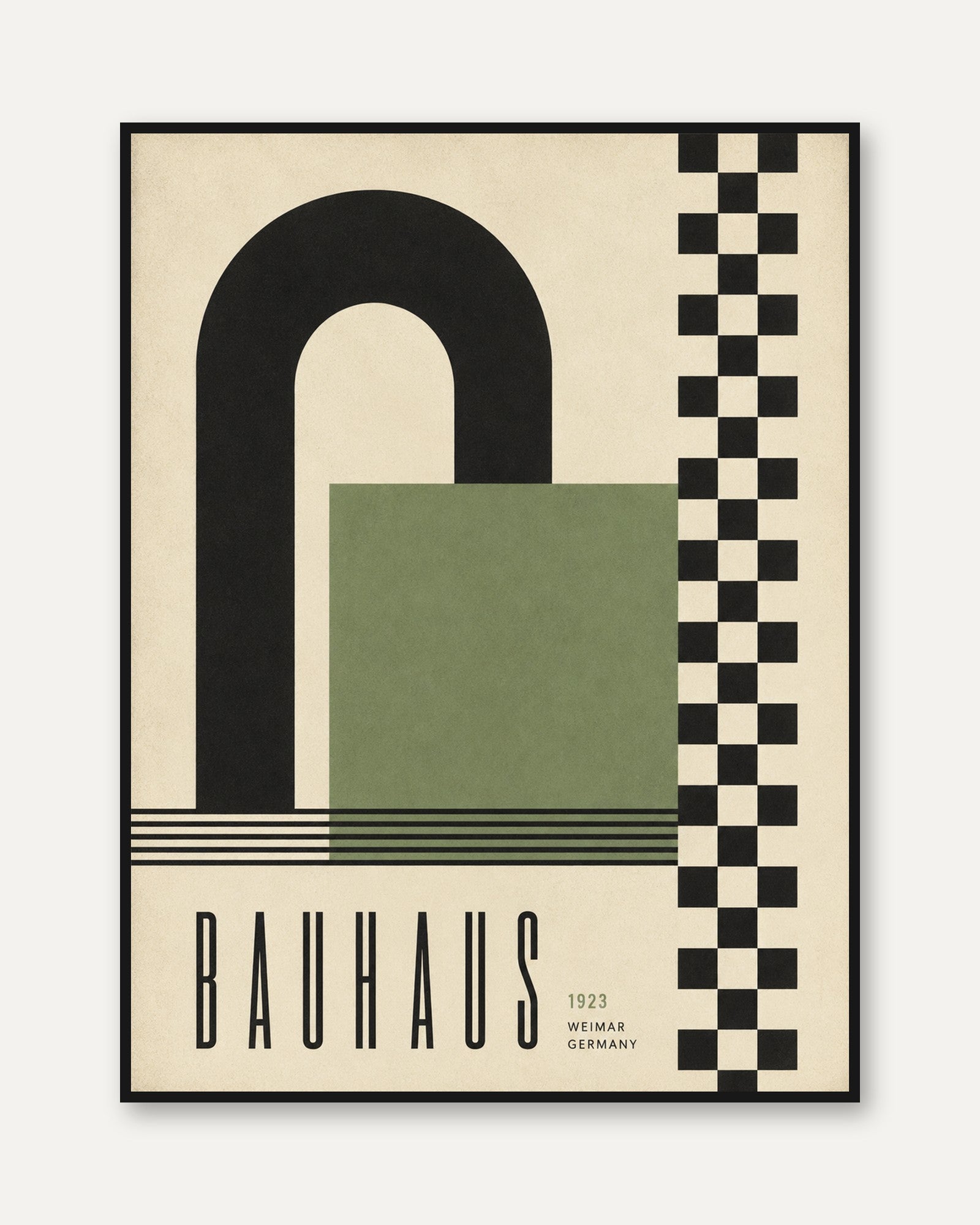 Bauhaus Geometric Poster: Modernist Architecture Art Print - framed