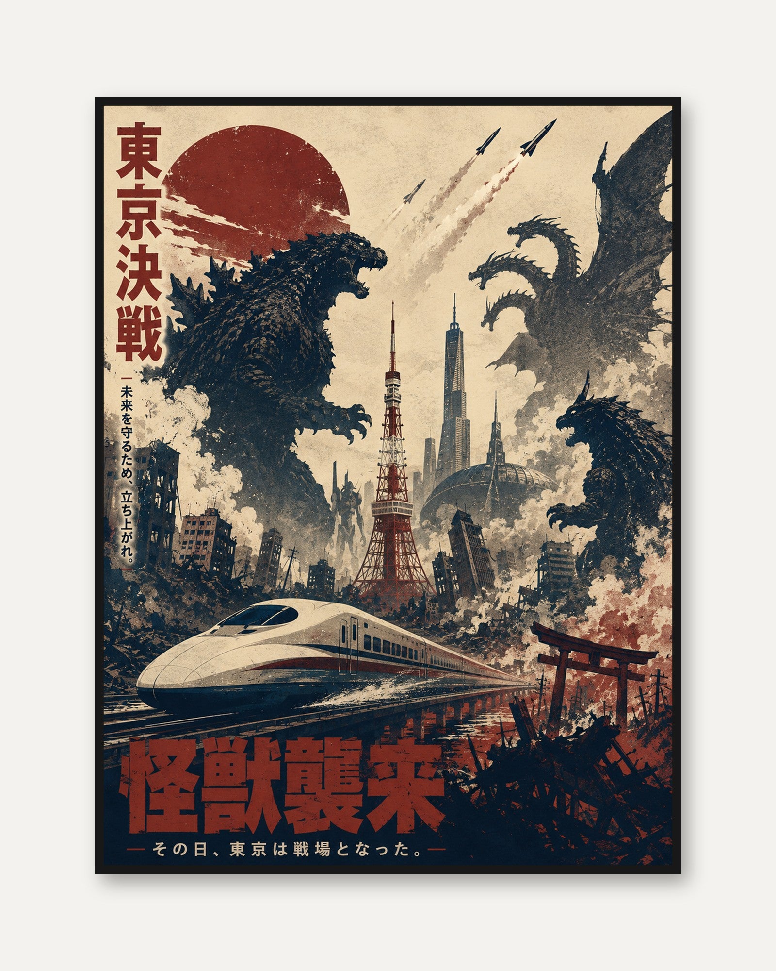 Japanese Poster Art – Vintage Tokyo Print - framed