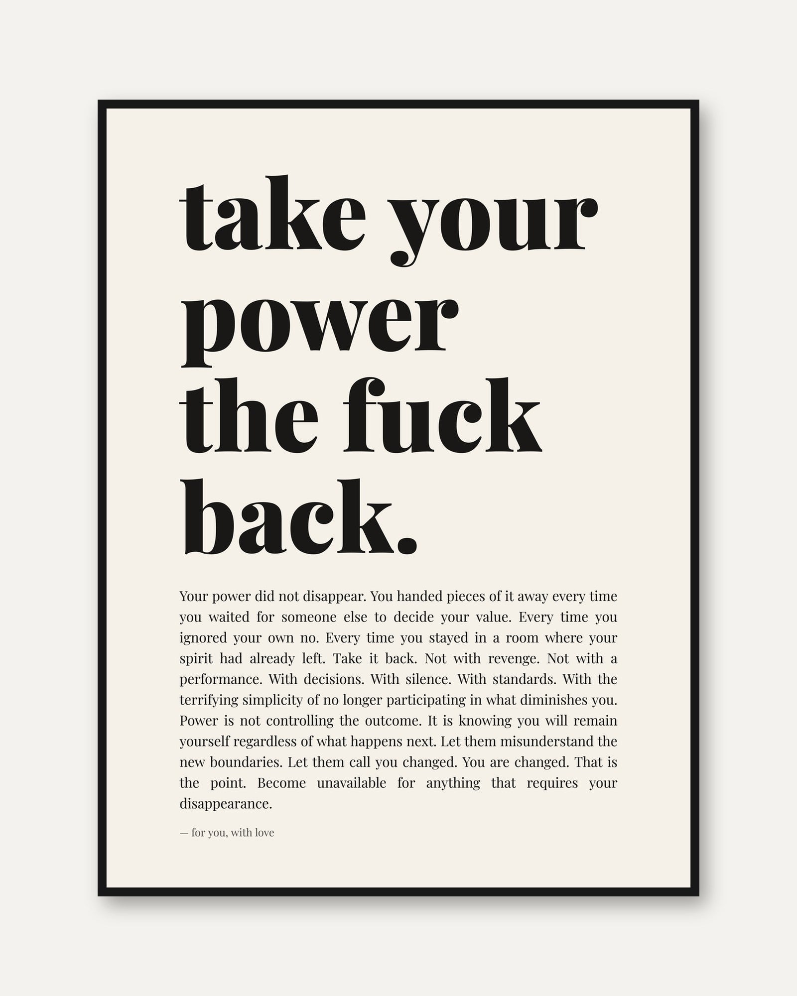 Empowerment Quote Print - framed