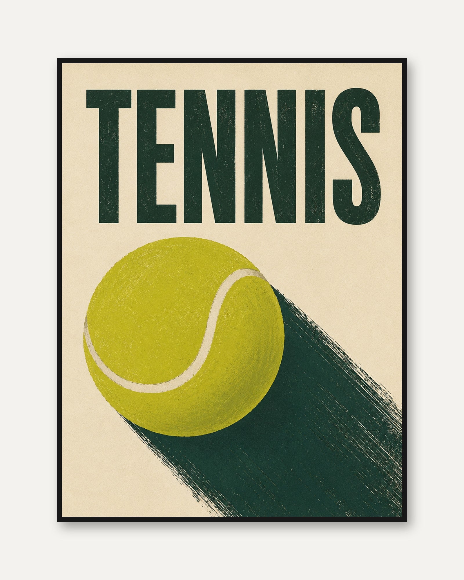 Tennis Wall Art – Retro Sports Poster - framed