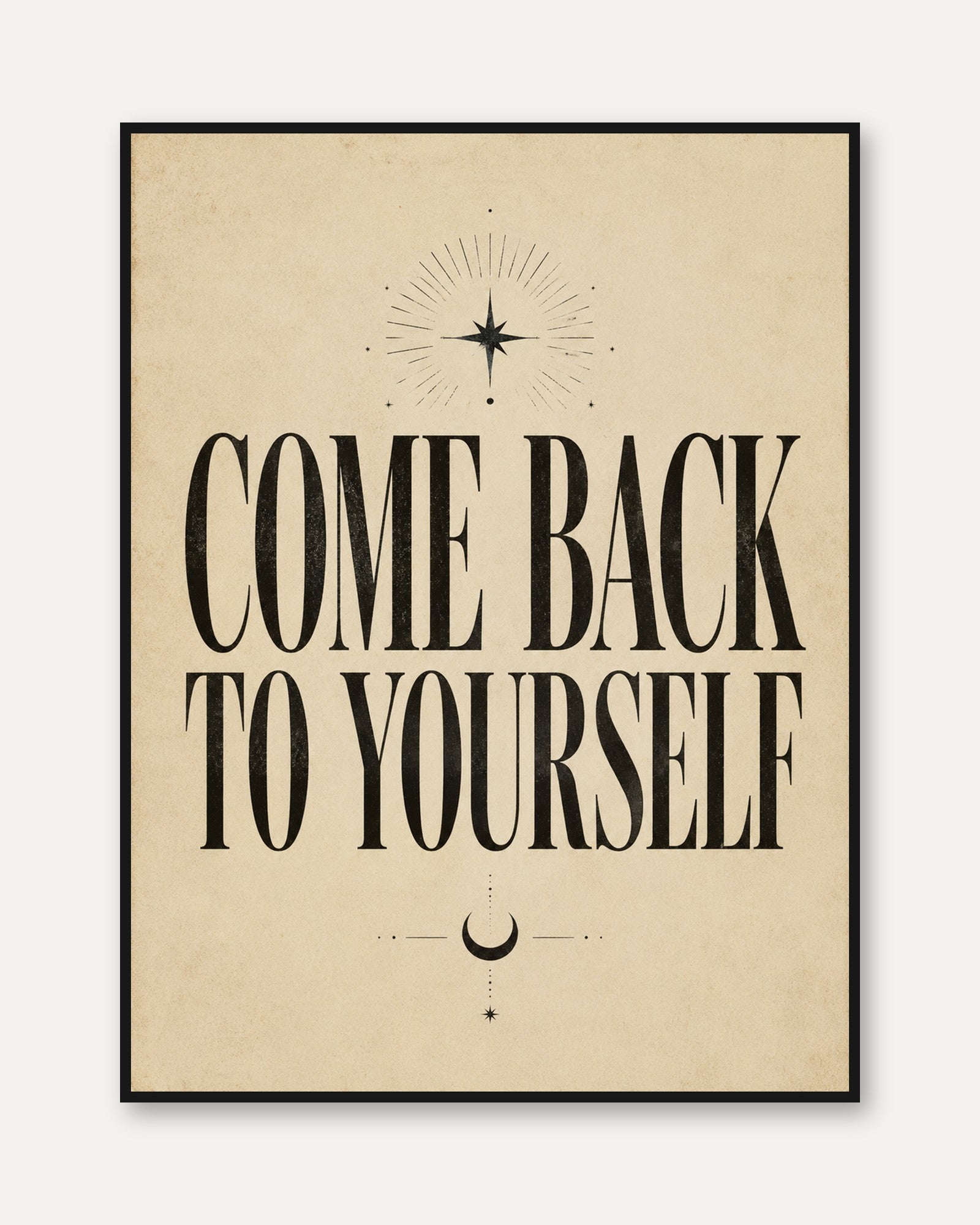 Mindfulness Wall Art – Self Care Quote Print - framed