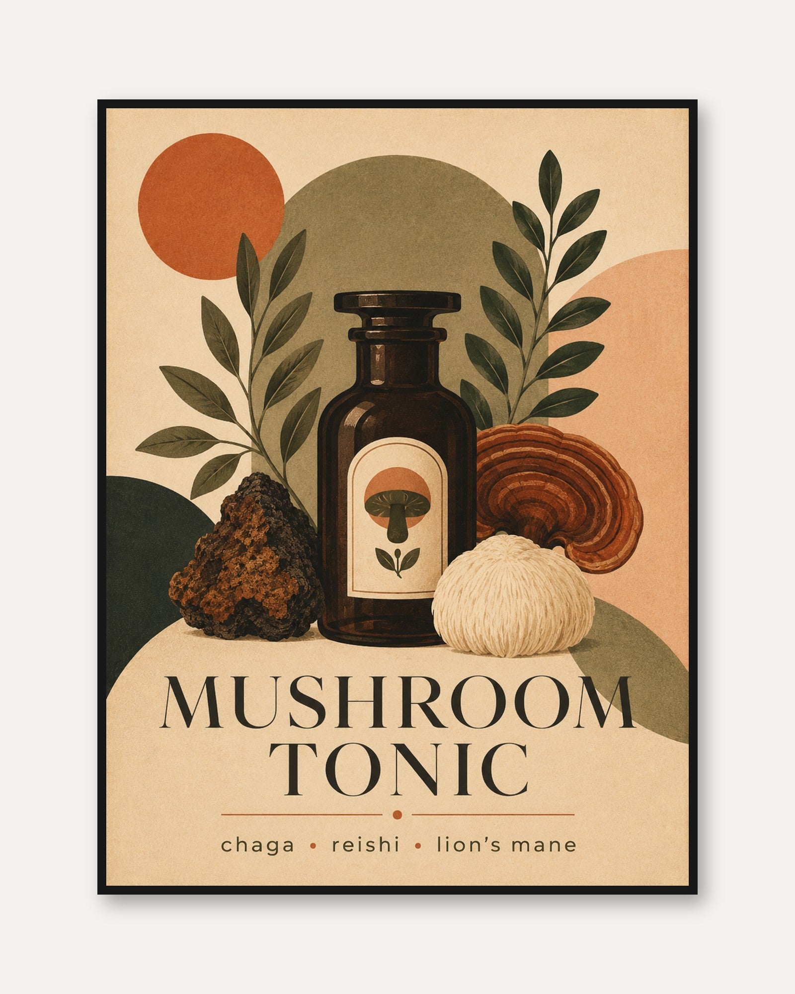 Mushroom Botanical Print - framed