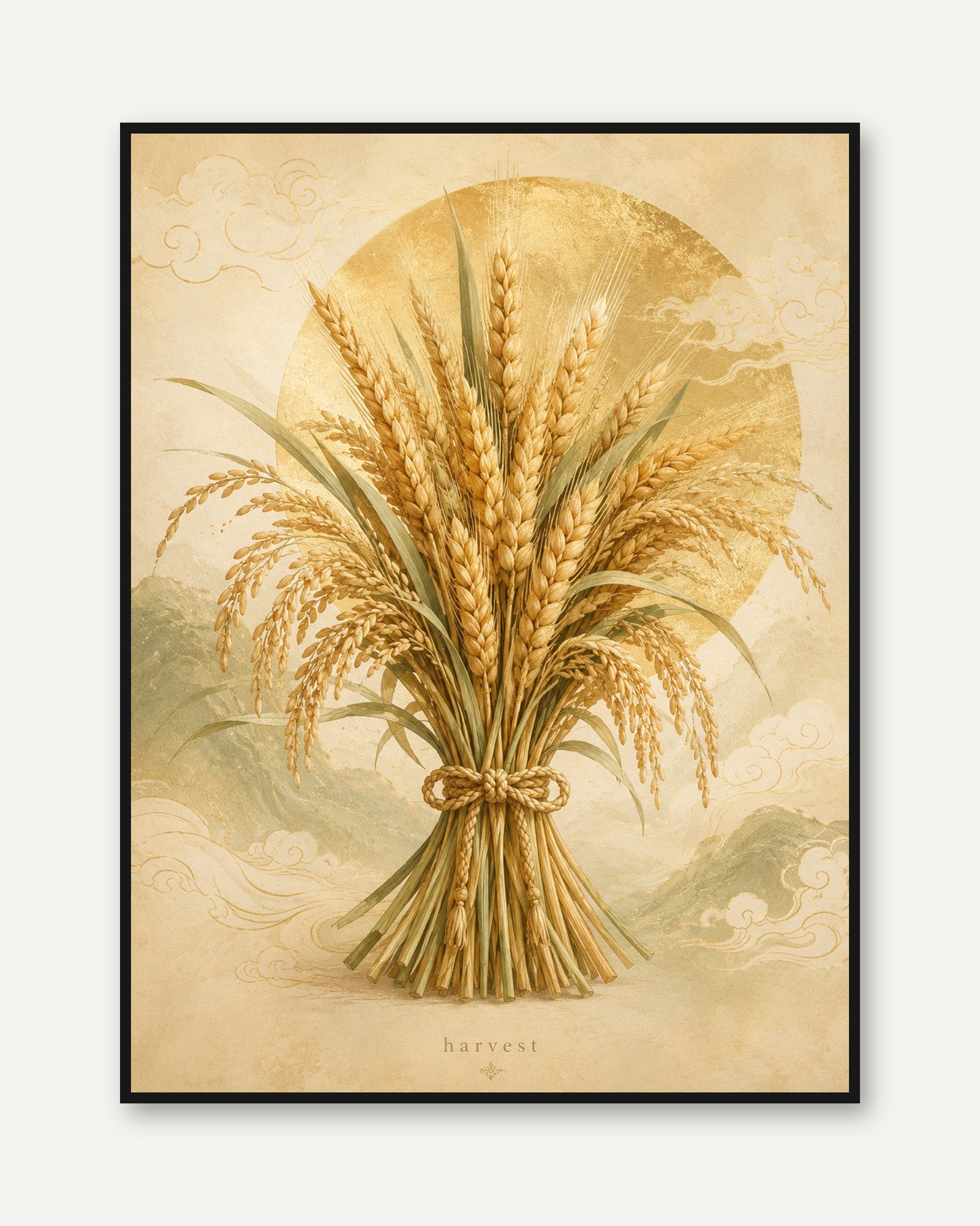 Wheat Wall Art – Harvest Print - framed