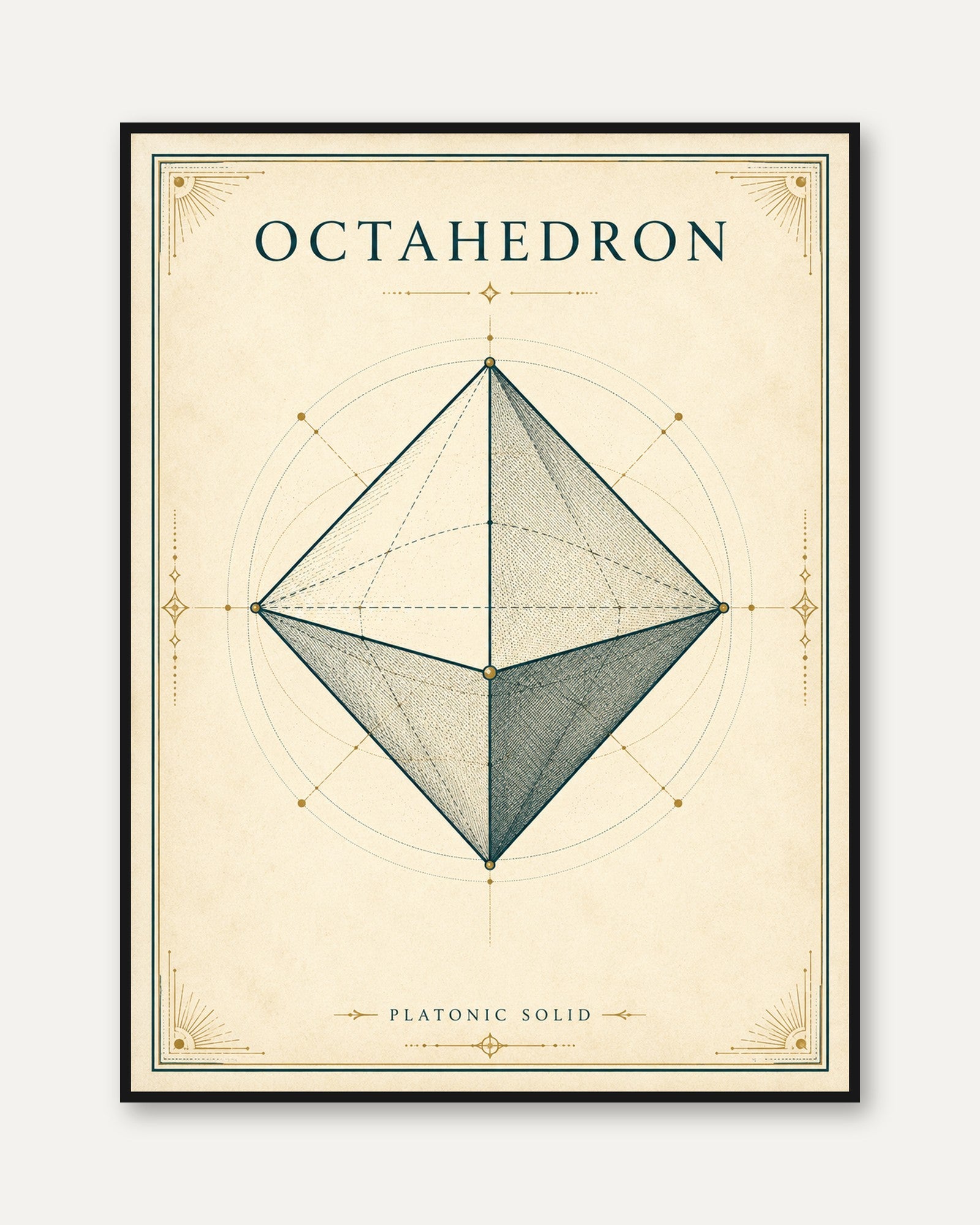 Octahedron Wall Art - framed
