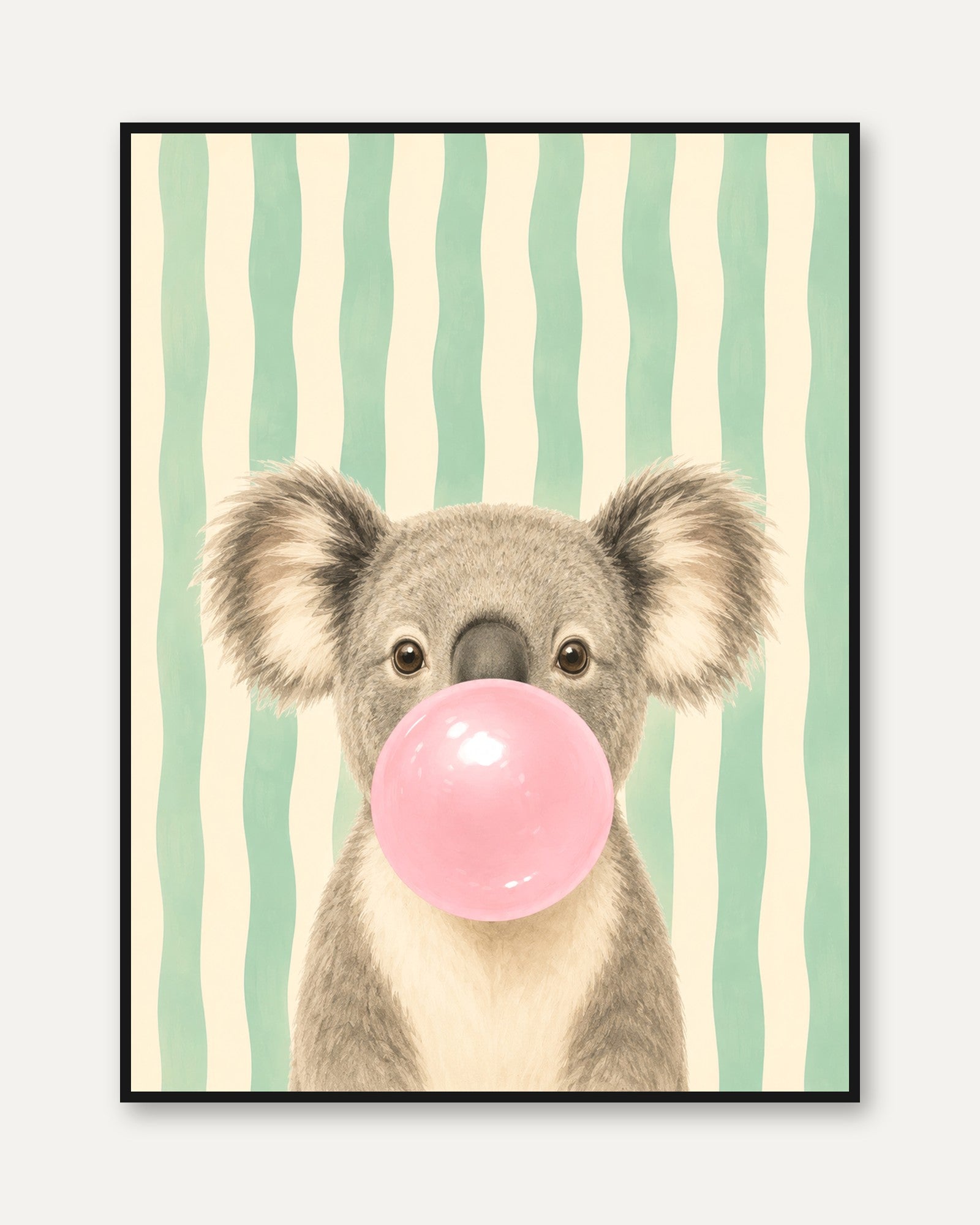 Koala Nursery Wall Art – Animal Bubblegum Print - framed