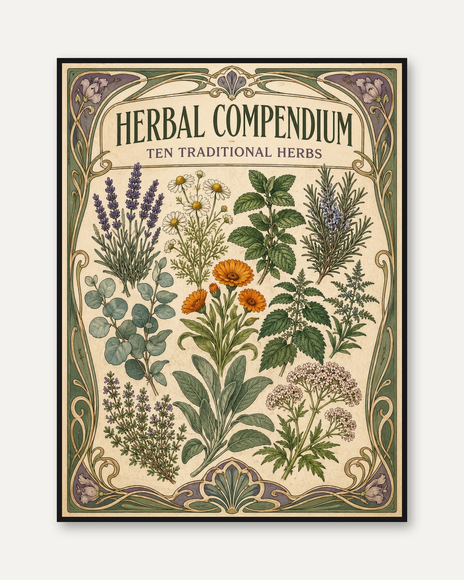 Herbal Botanical Print - framed