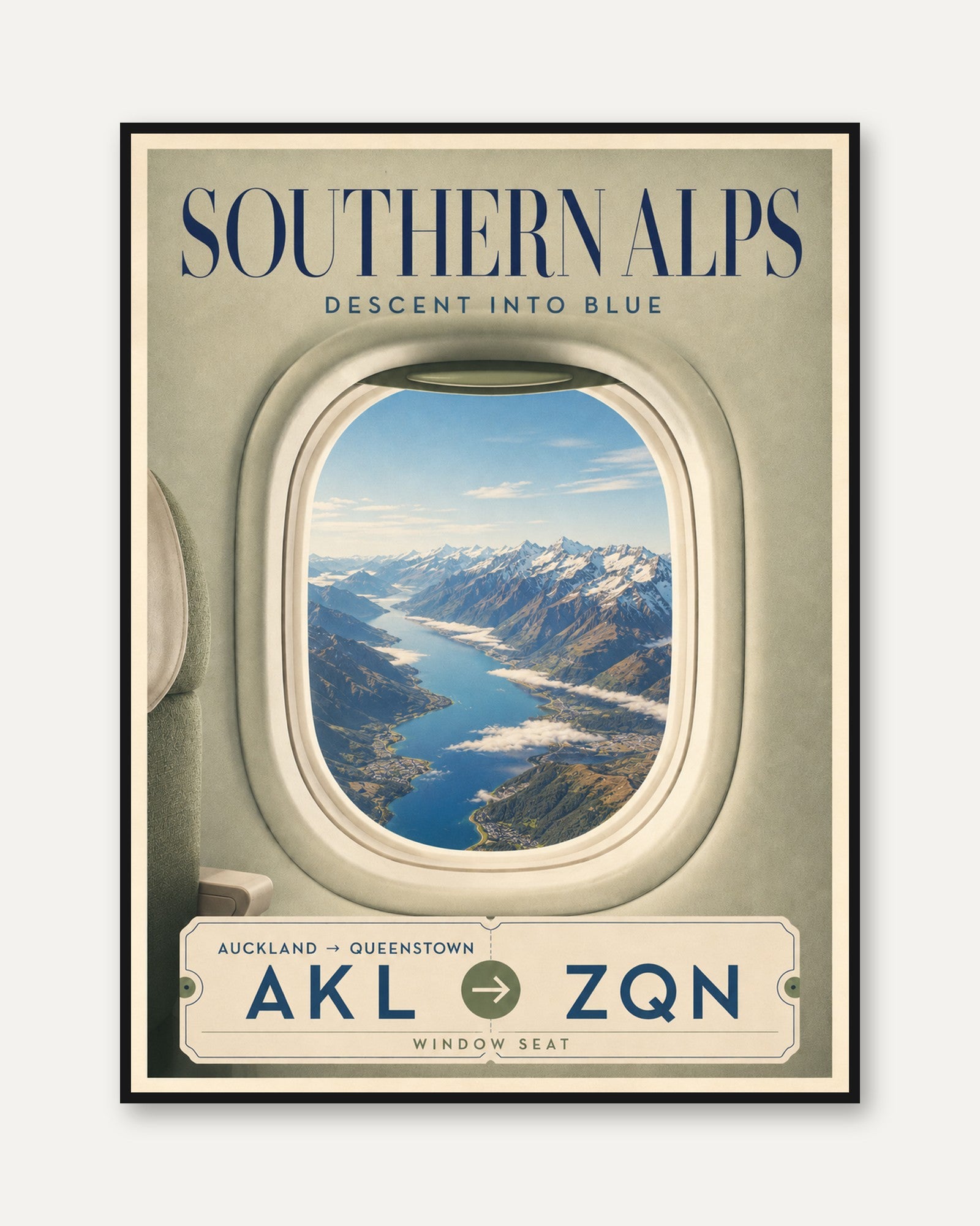 Airplane Window Poster - framed
