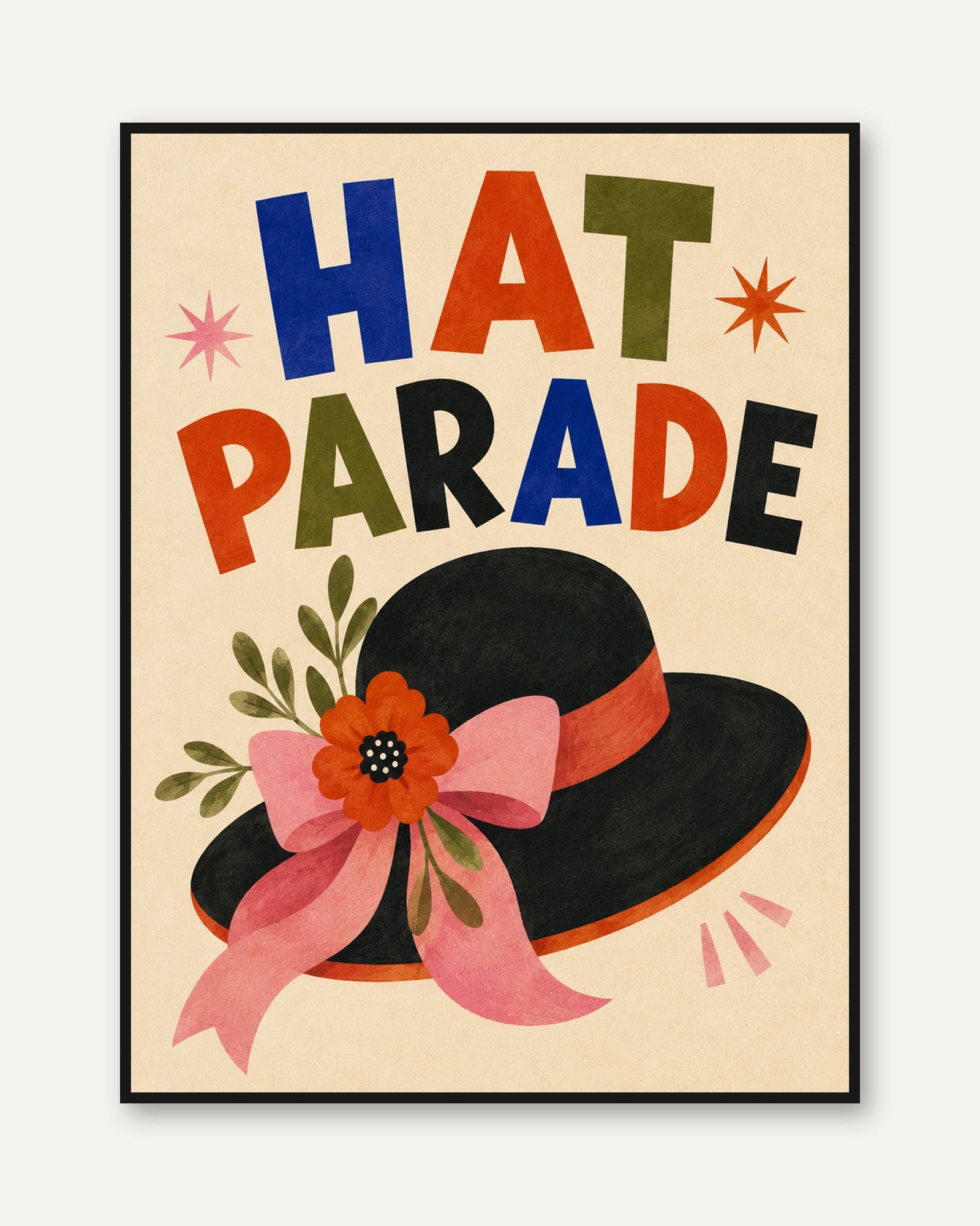Vintage Hat Parade Print - framed