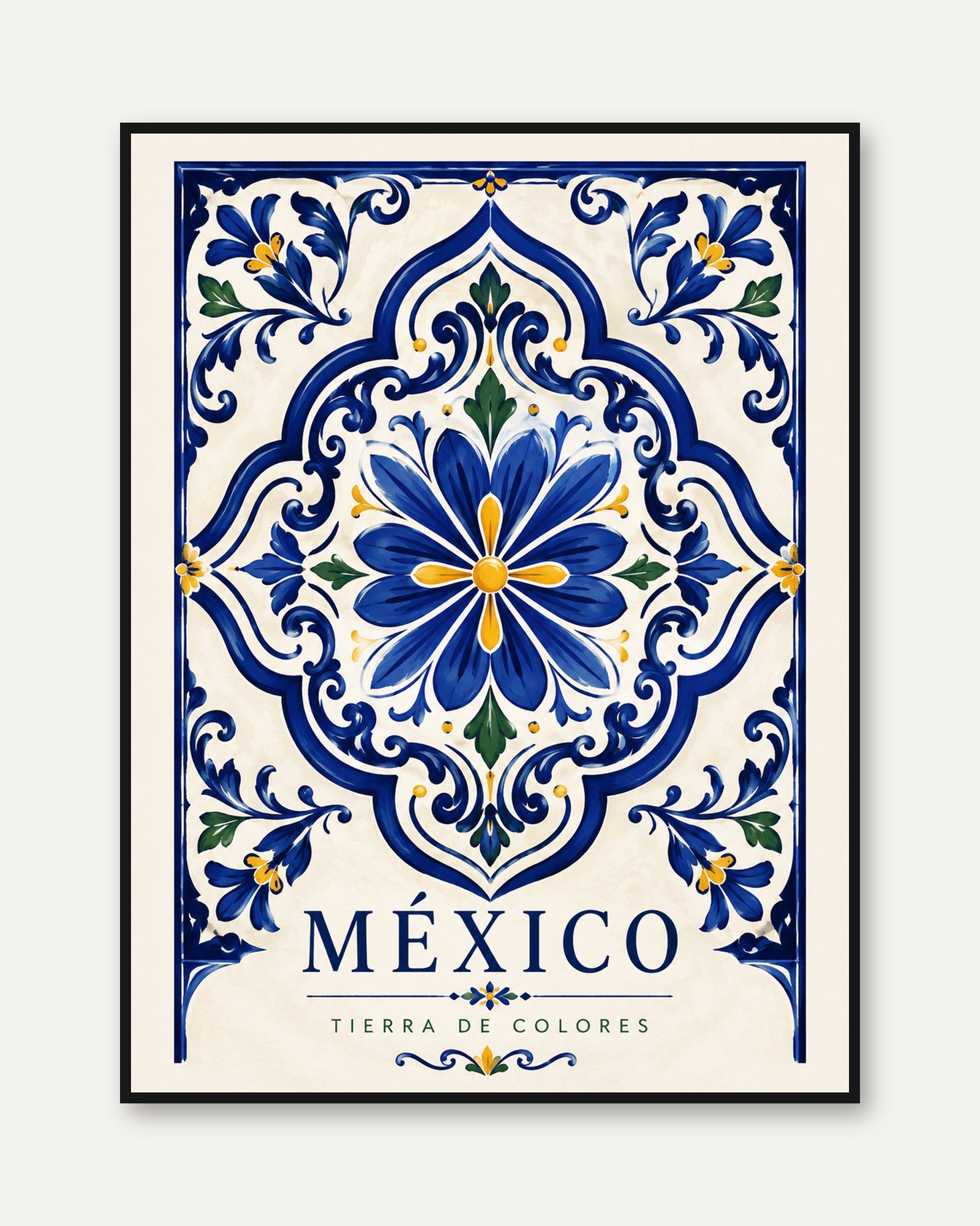 Mexican Tile Wall Art – Talavera Print - framed