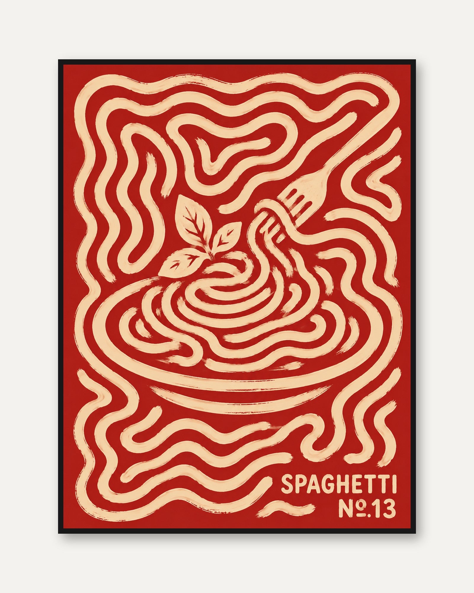Retro Kitchen Wall Art – Spaghetti Poster - framed