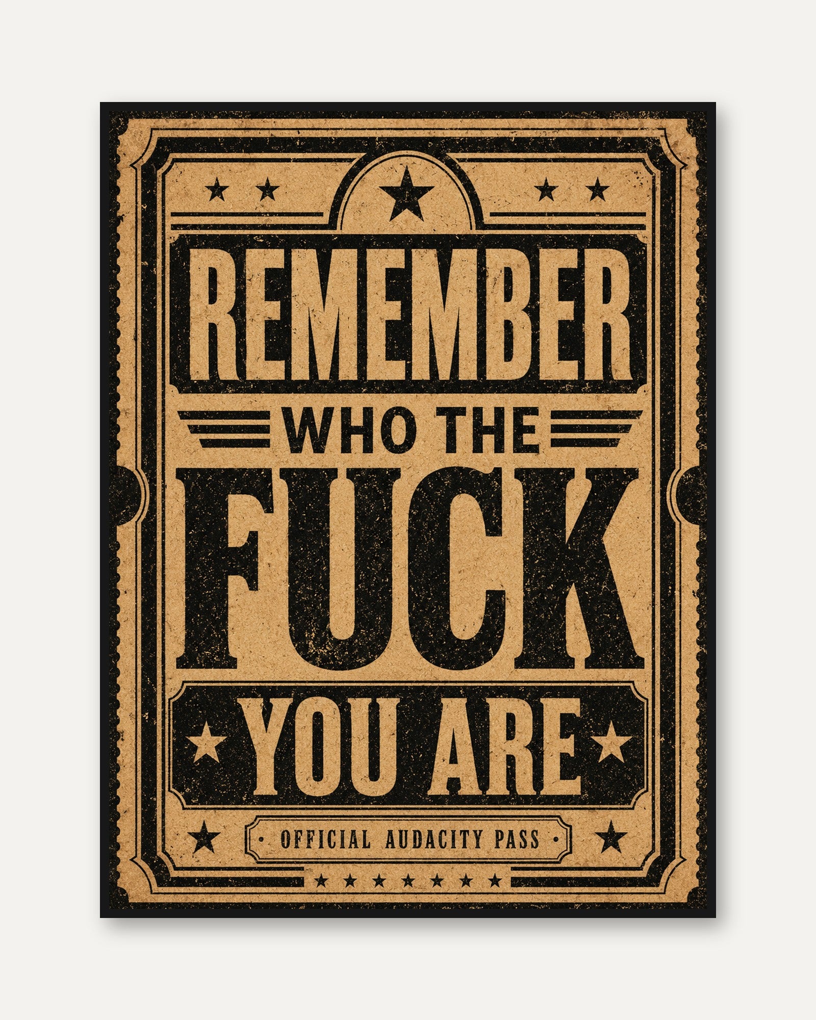 Motivational Wall Art – Vintage Typography Print - framed