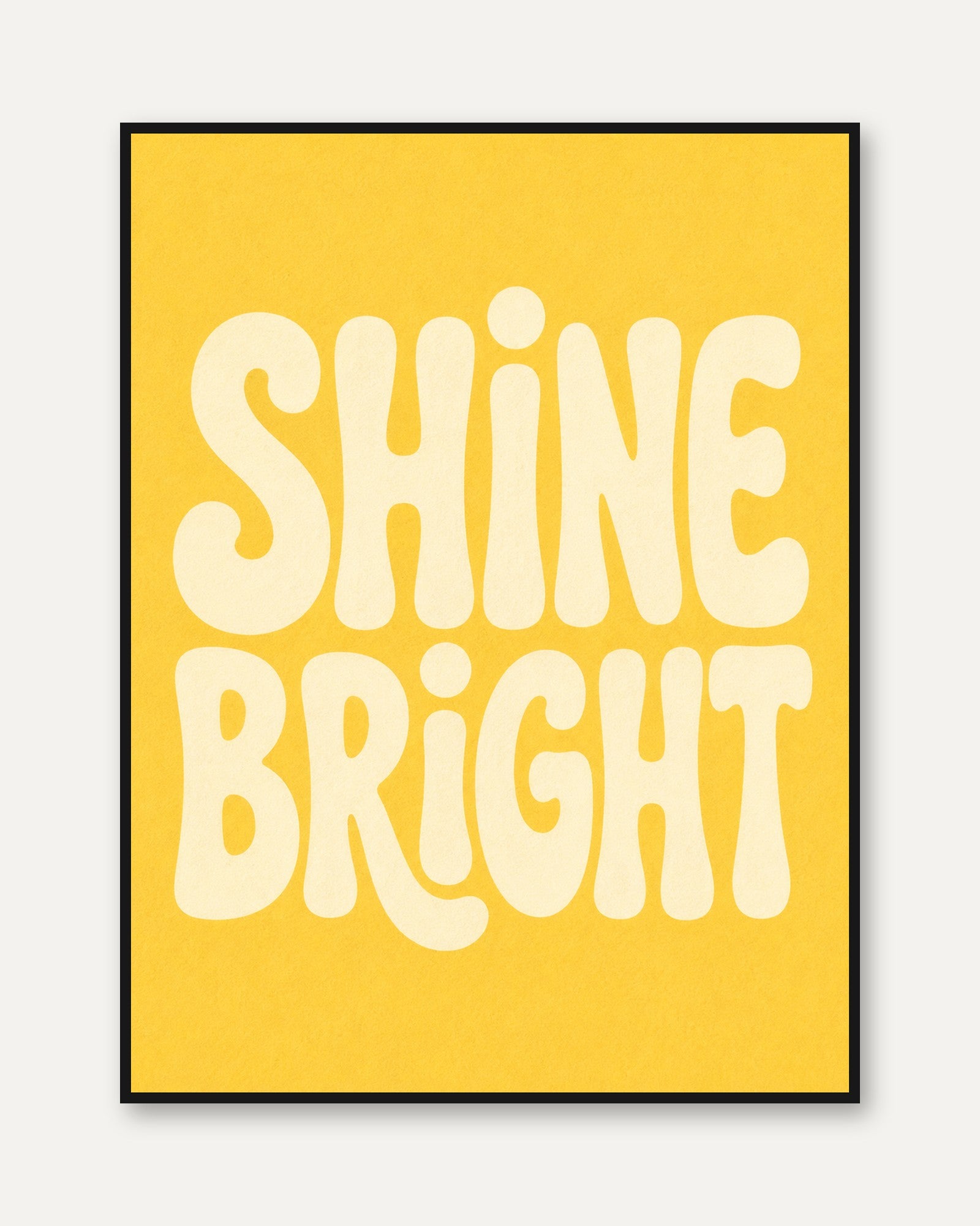 Shine Bright Print: Retro Kids Room Art (70s Style Typography) - framed